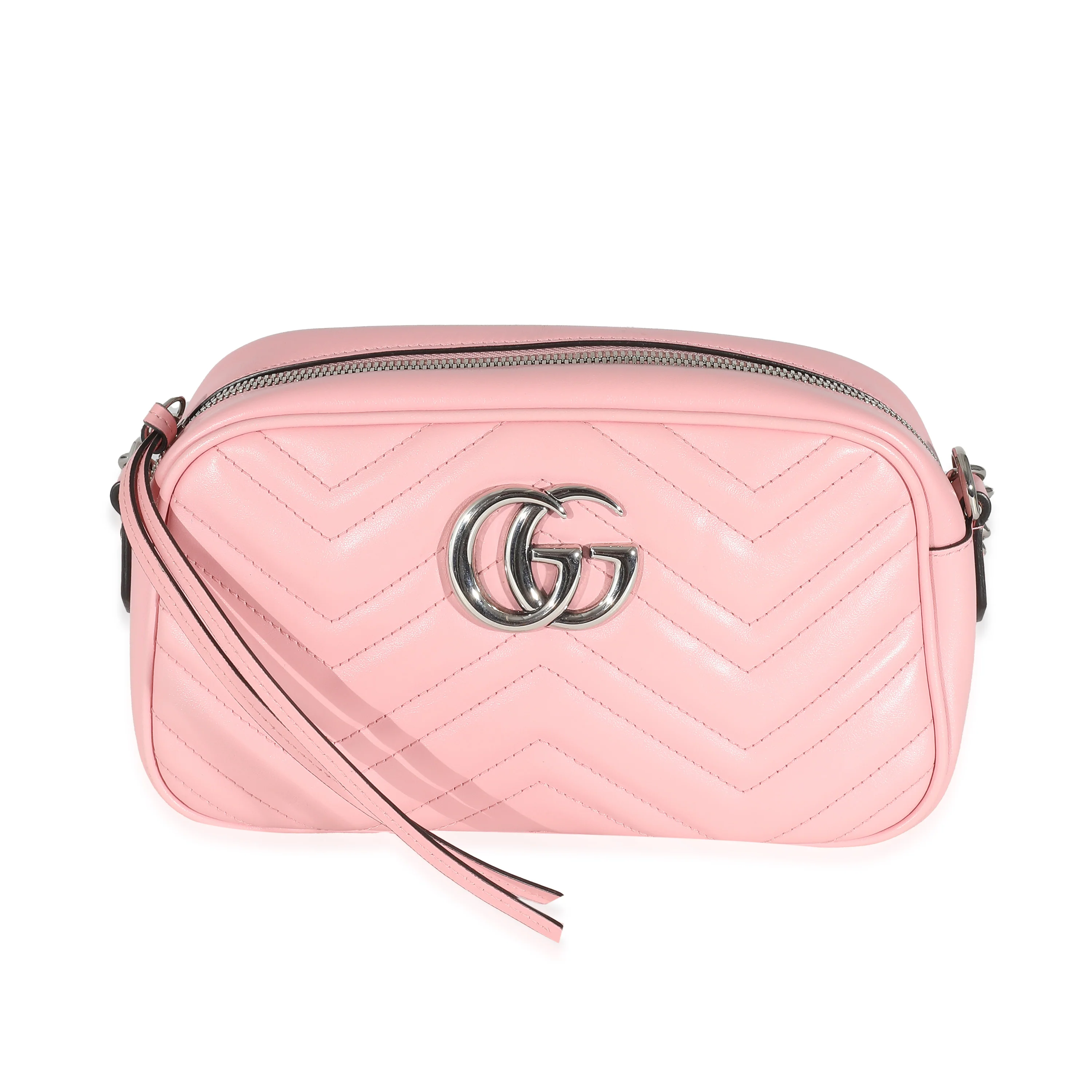 Gucci Pink Matelasse Calfskin Marmont Camera Bag
