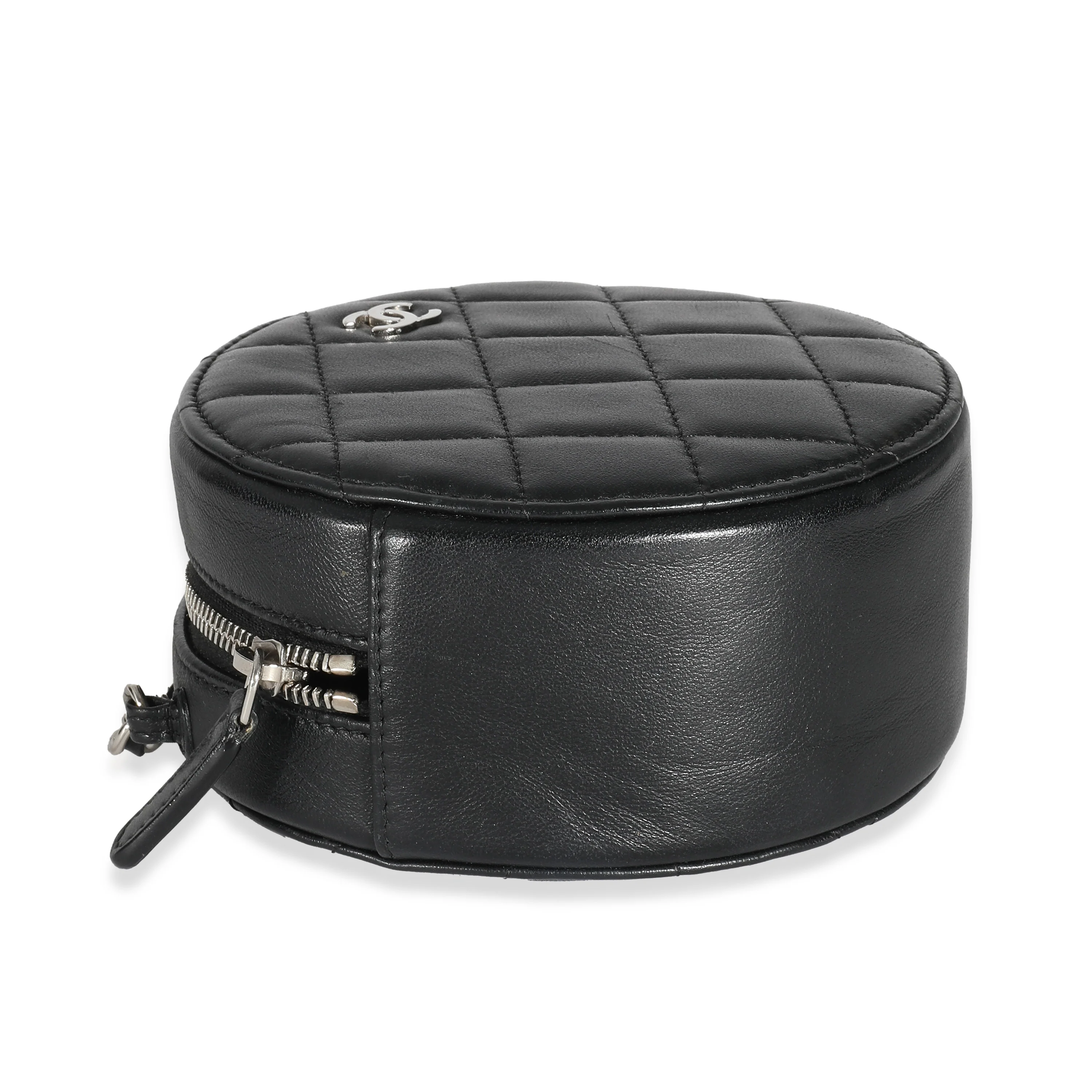 ChanelĀ Black Quilted Lambskin Round Clutch On Chain - Image 5