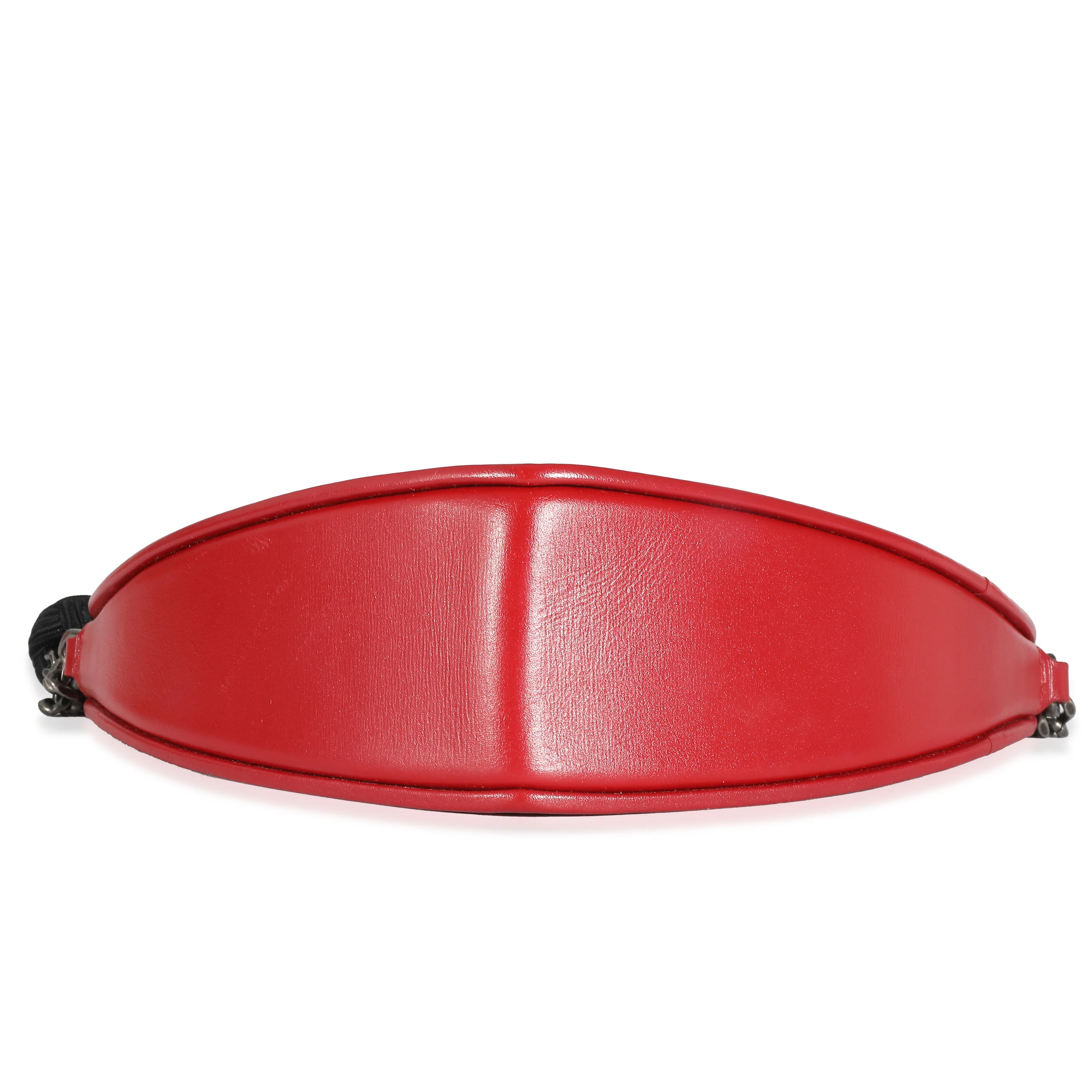 Saint Laurent Red Smooth Calfskin Heart Monogram Tassel Bag - Image 6