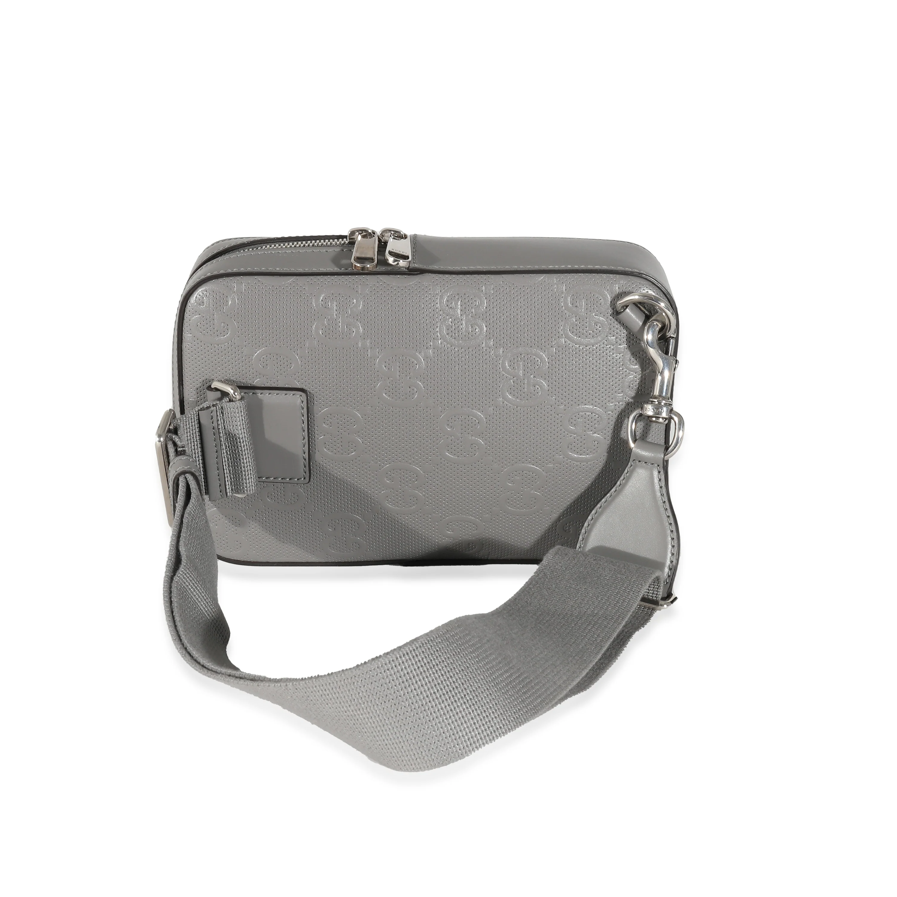 Gucci Grey GG Embossed Leather Sling Bag - Image 4