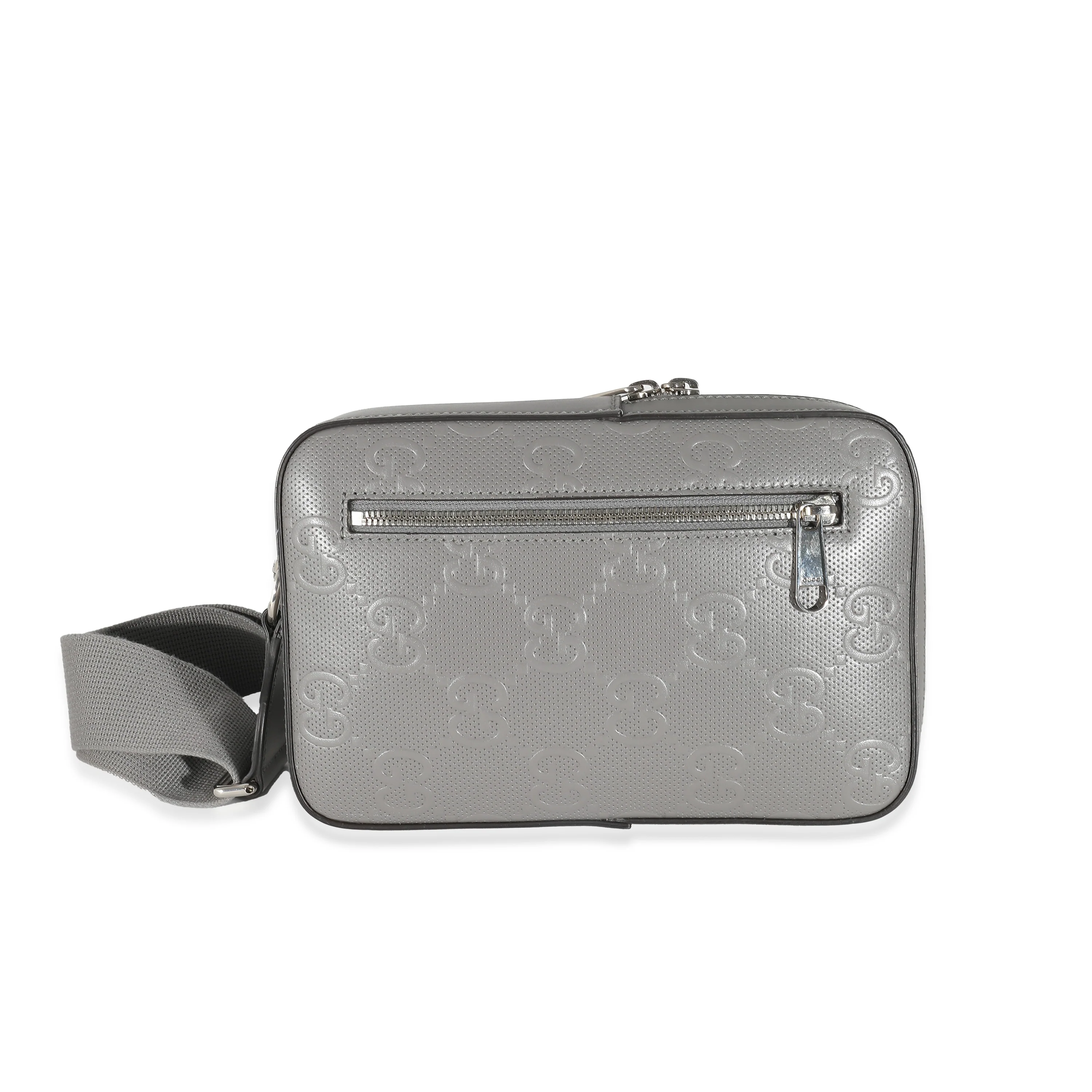 Gucci Grey GG Embossed Leather Sling Bag - Image 5