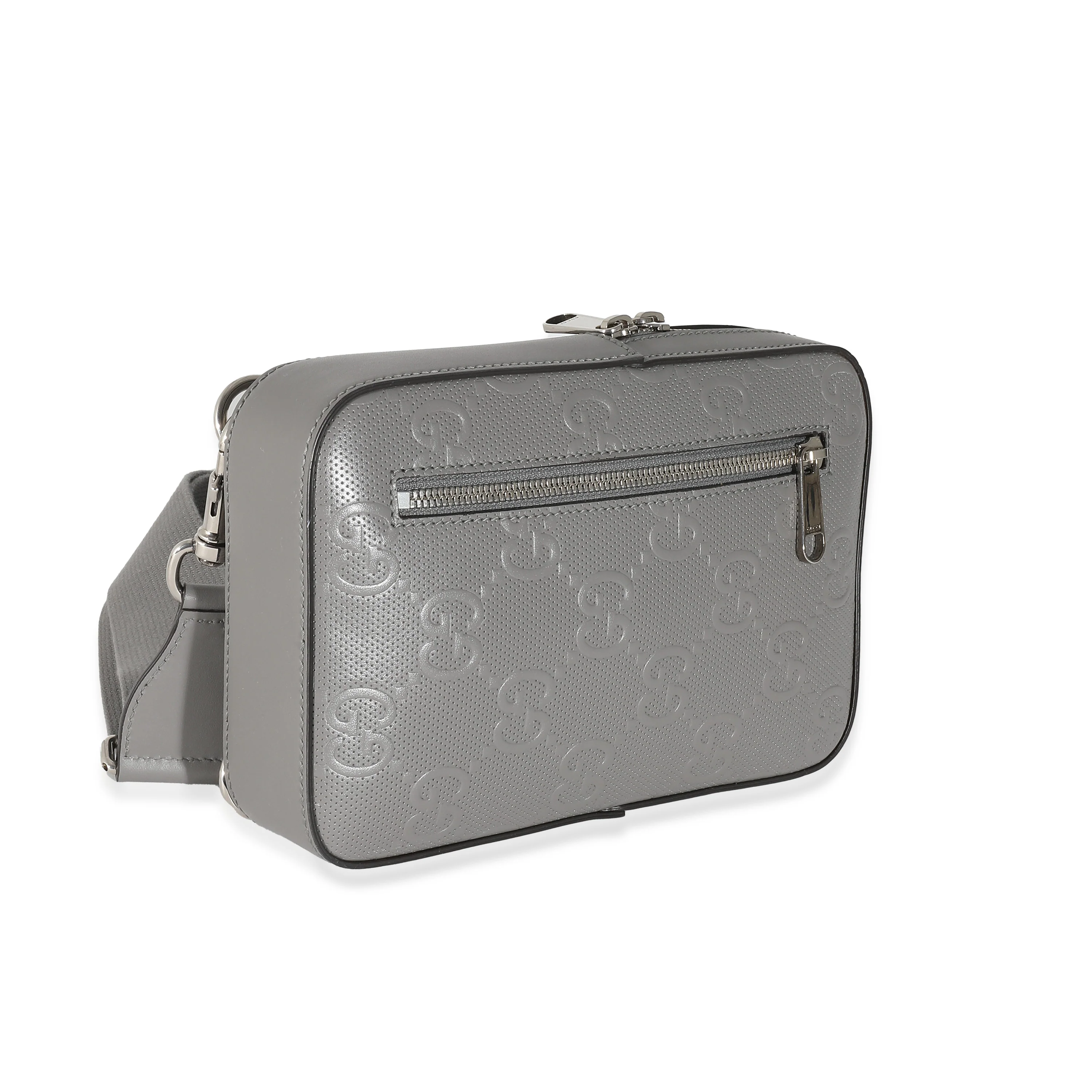Gucci Grey GG Embossed Leather Sling Bag - Image 6