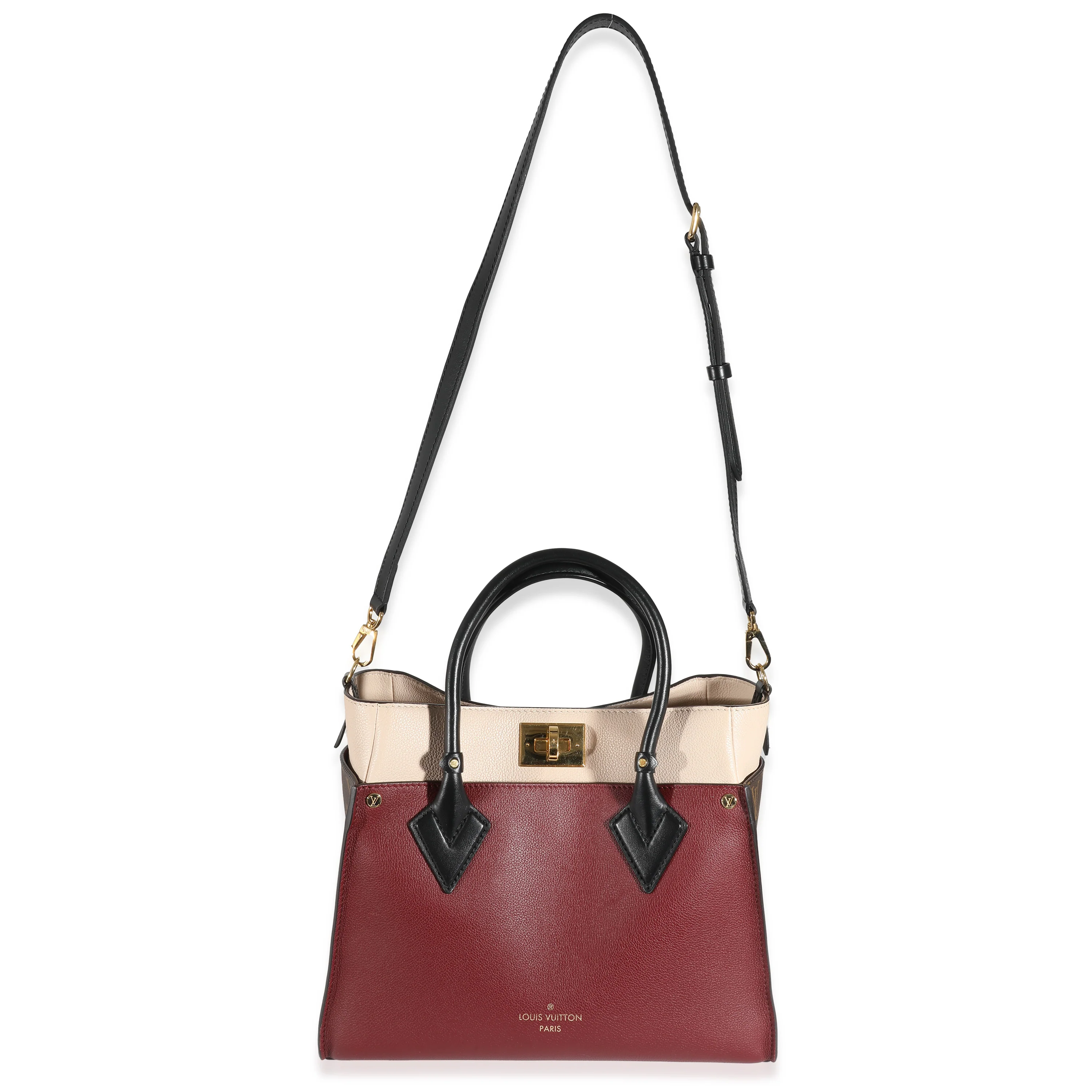 Louis Vuitton Bordeaux Calfskin Monogram Canvas On My Side MM - Image 4