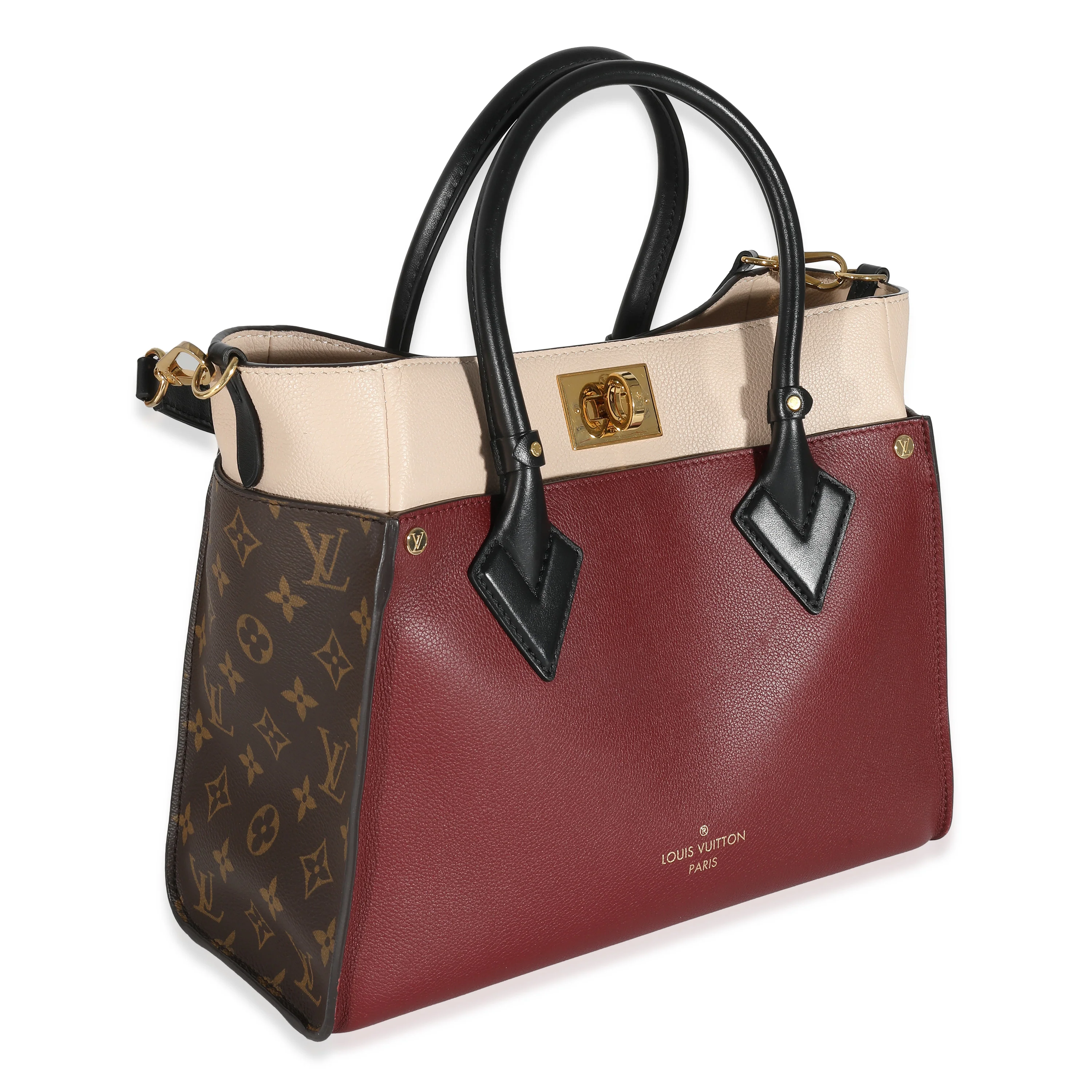 Louis Vuitton Bordeaux Calfskin Monogram Canvas On My Side MM - Image 8
