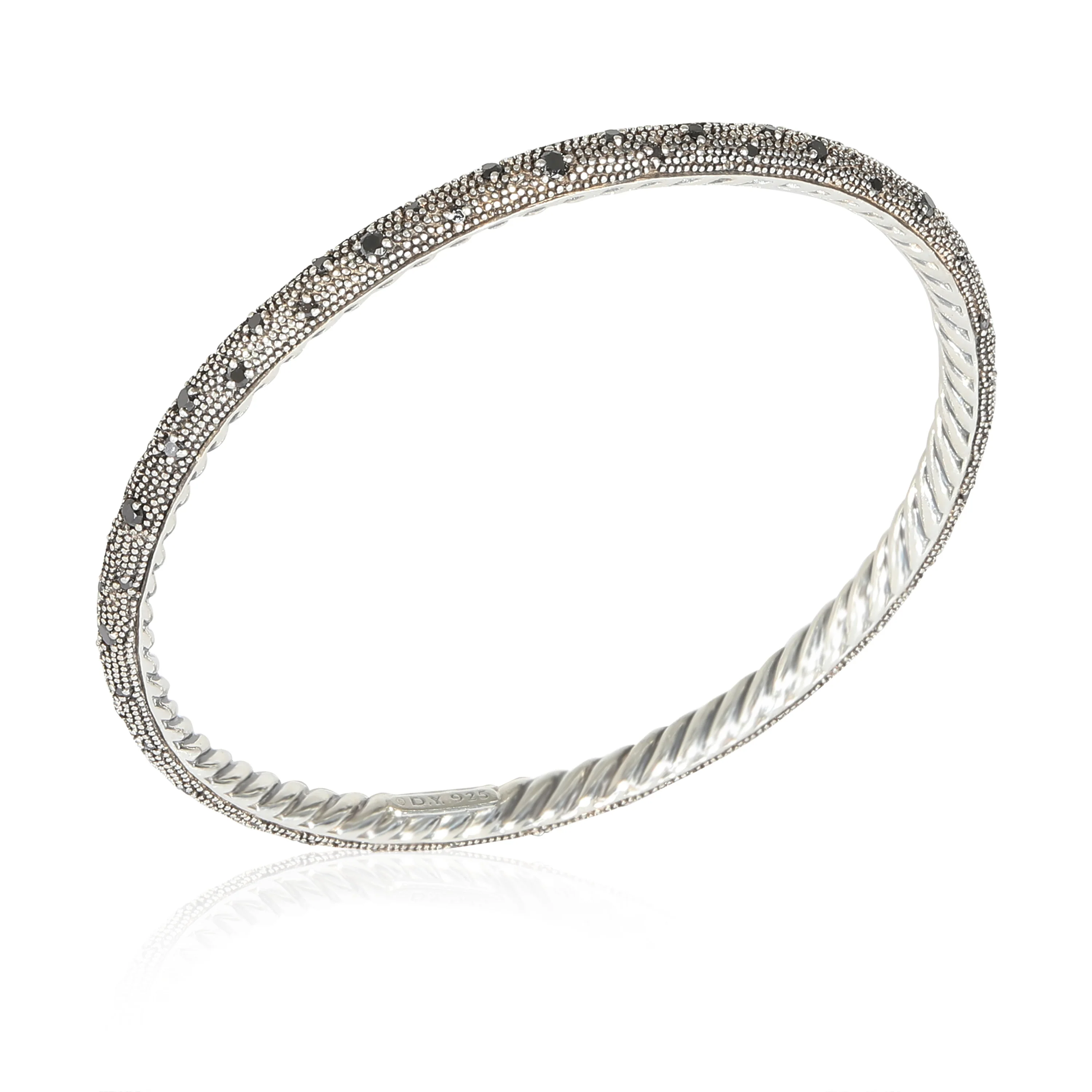 Midnight Melange Black Diamond Bangle in Sterling Silver - Image 2