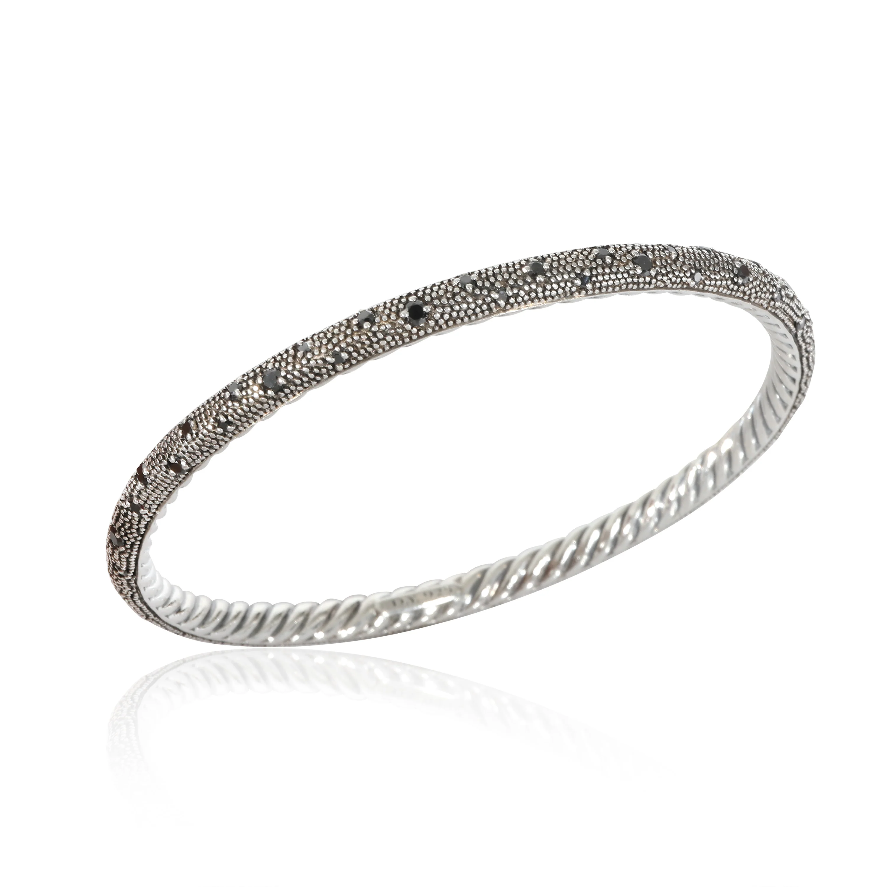 Midnight Melange Black Diamond Bangle in Sterling Silver - Image 3