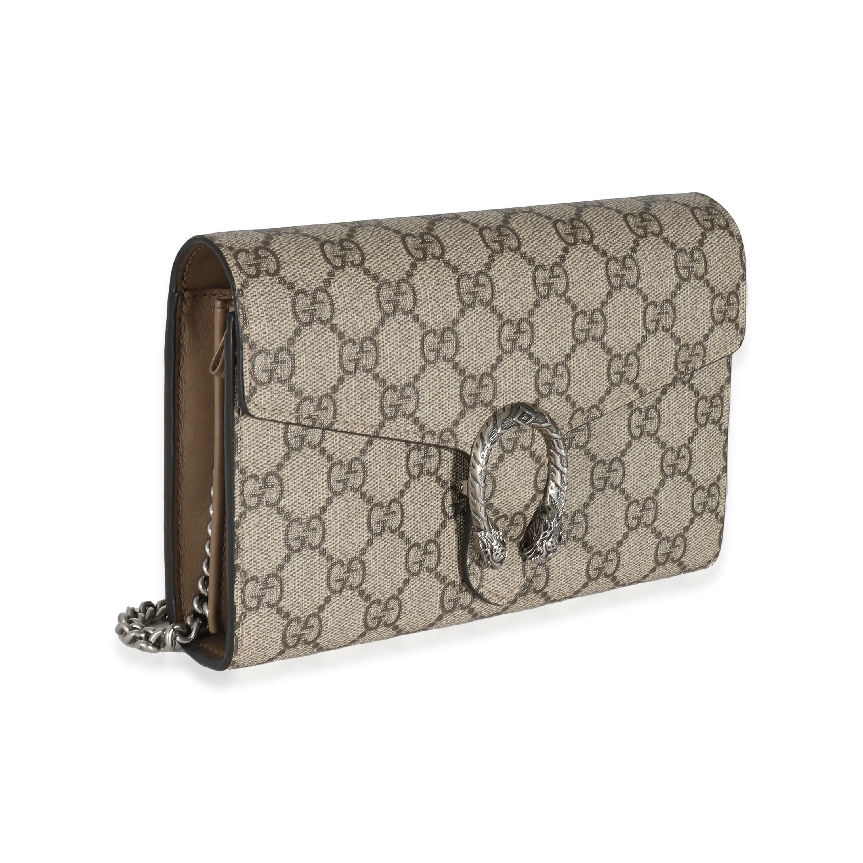 Gucci Beige GG Supreme Dionysus Chain Wallet - Image 3