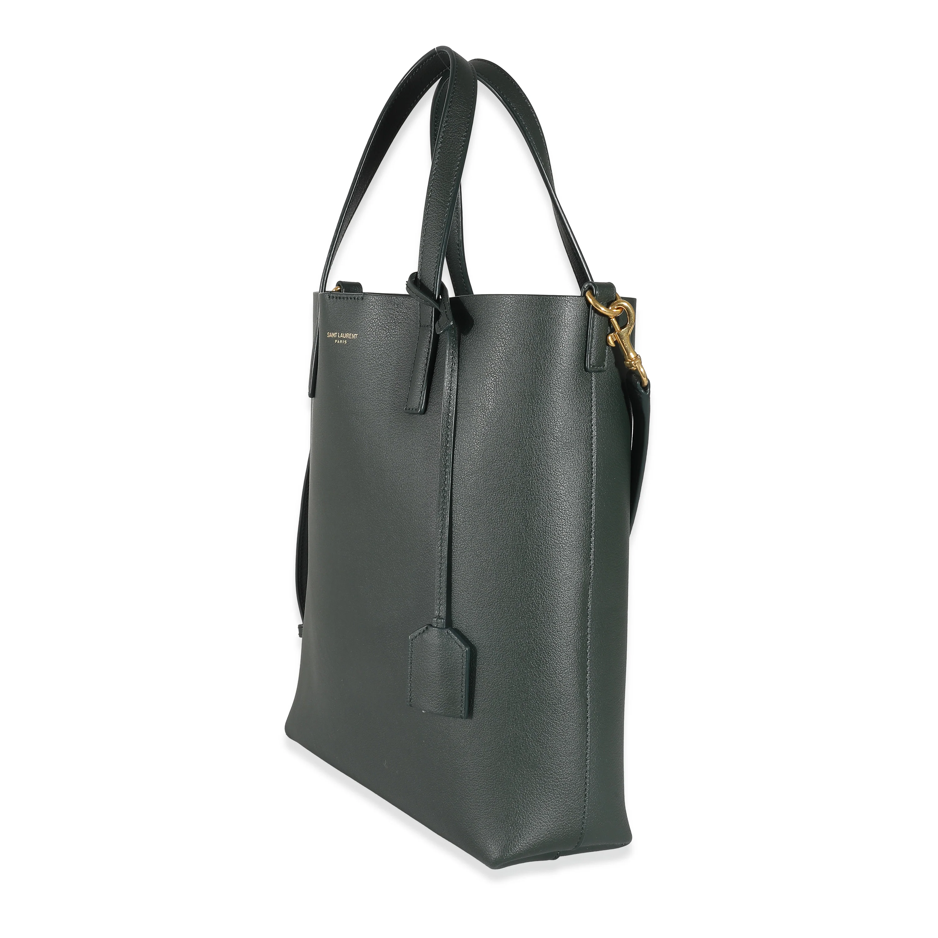 Saint Laurent Dark Green Supple Leather Toy Shopping Tote - Image 2