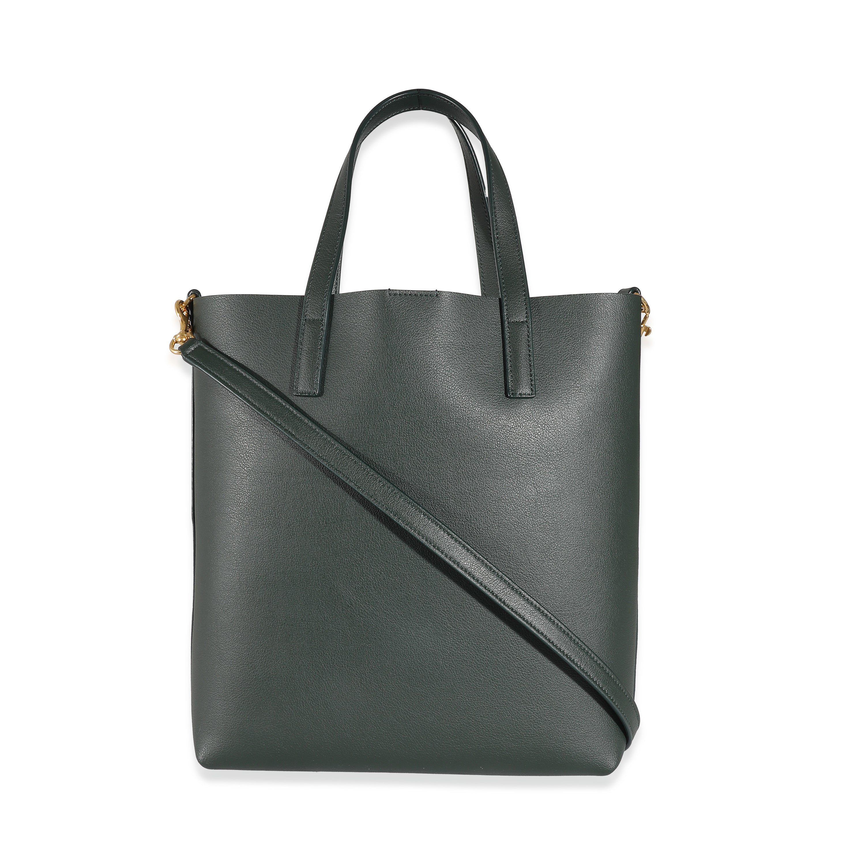 Saint Laurent Dark Green Supple Leather Toy Shopping Tote - Image 6