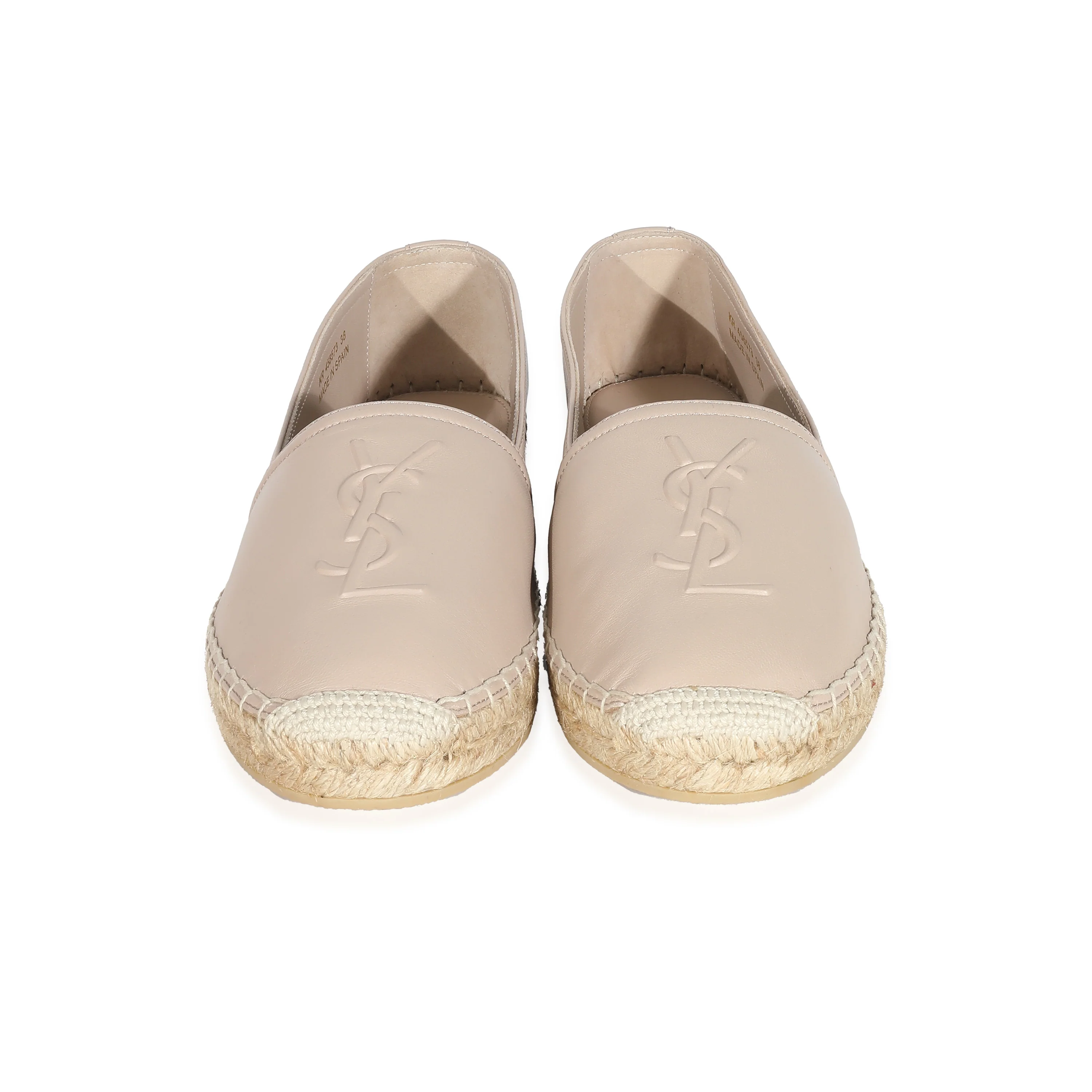 Saint Laurent Rose Poudre Calfskin Monogram Espadrille 38