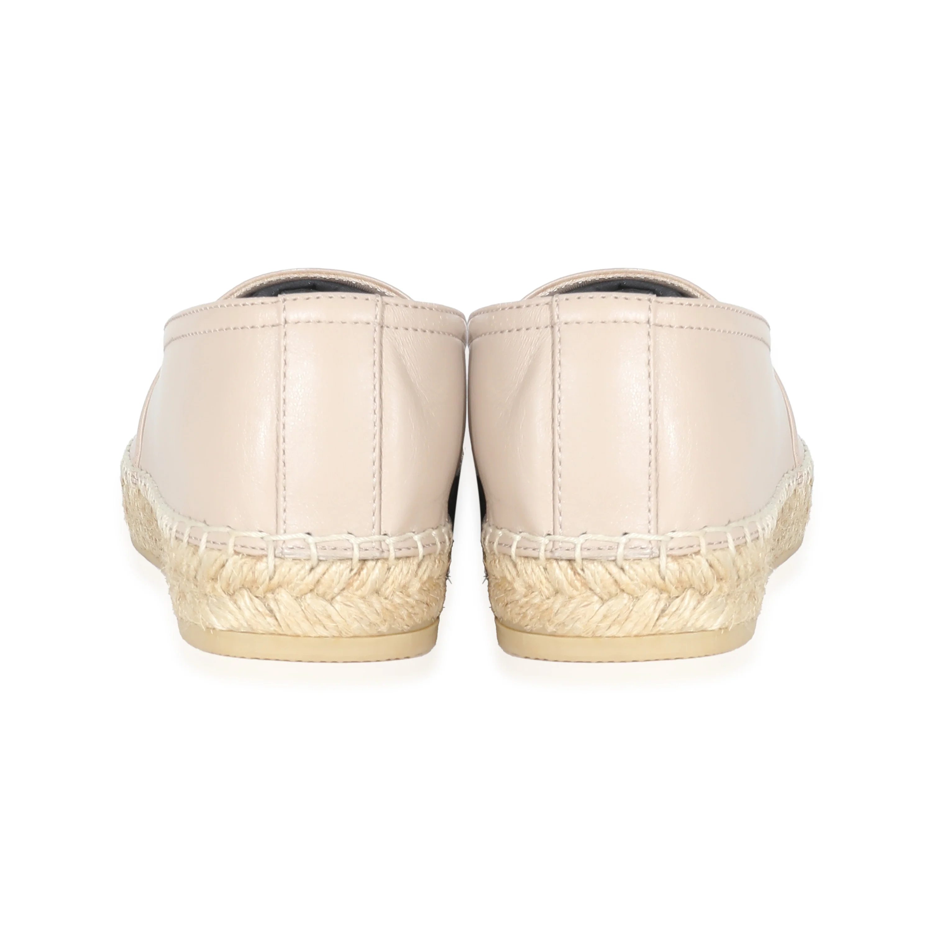 Saint Laurent Rose Poudre Calfskin Monogram Espadrille 38 - Image 3