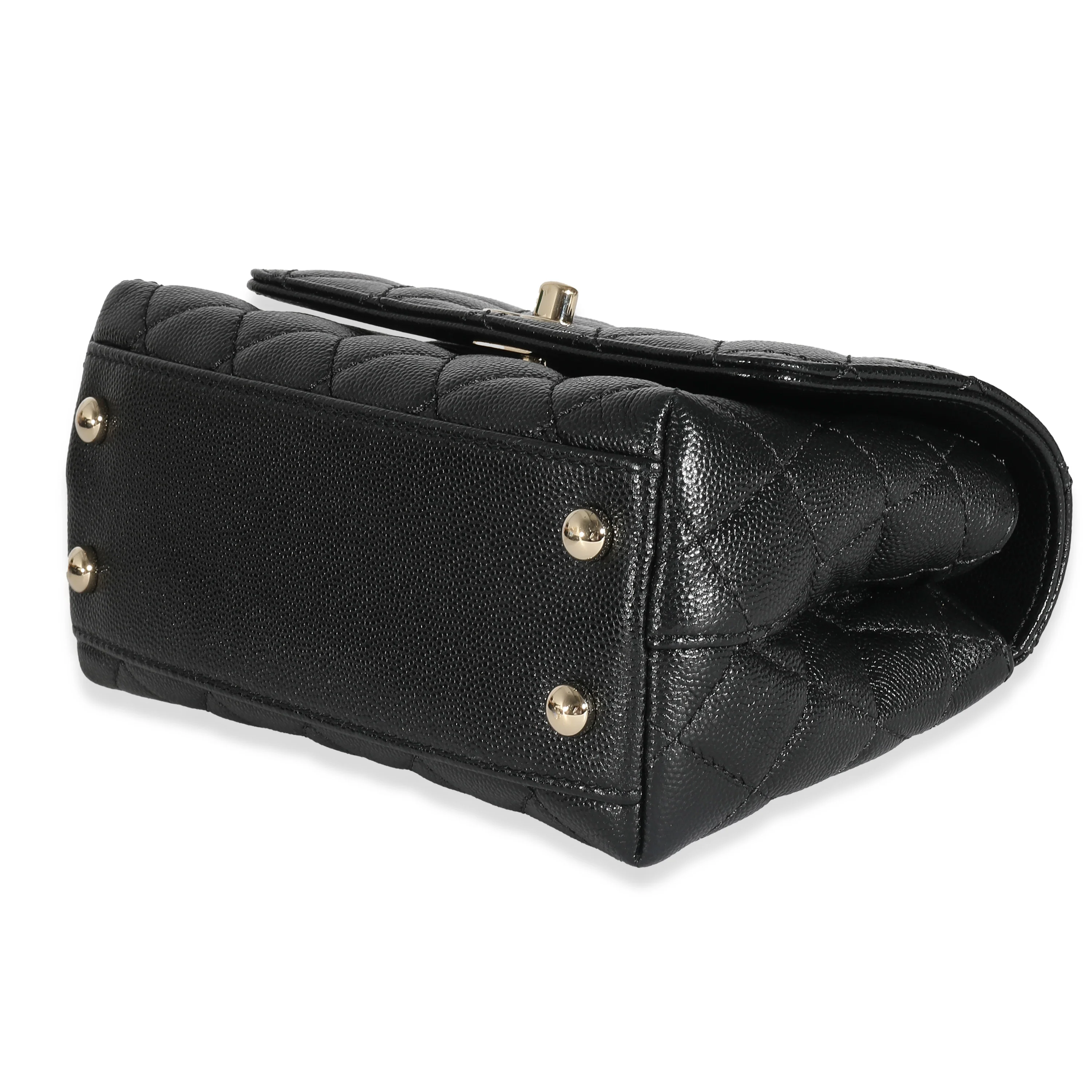 Chanel Black Quilted Caviar Extra Mini Coco Top Handle - Image 6