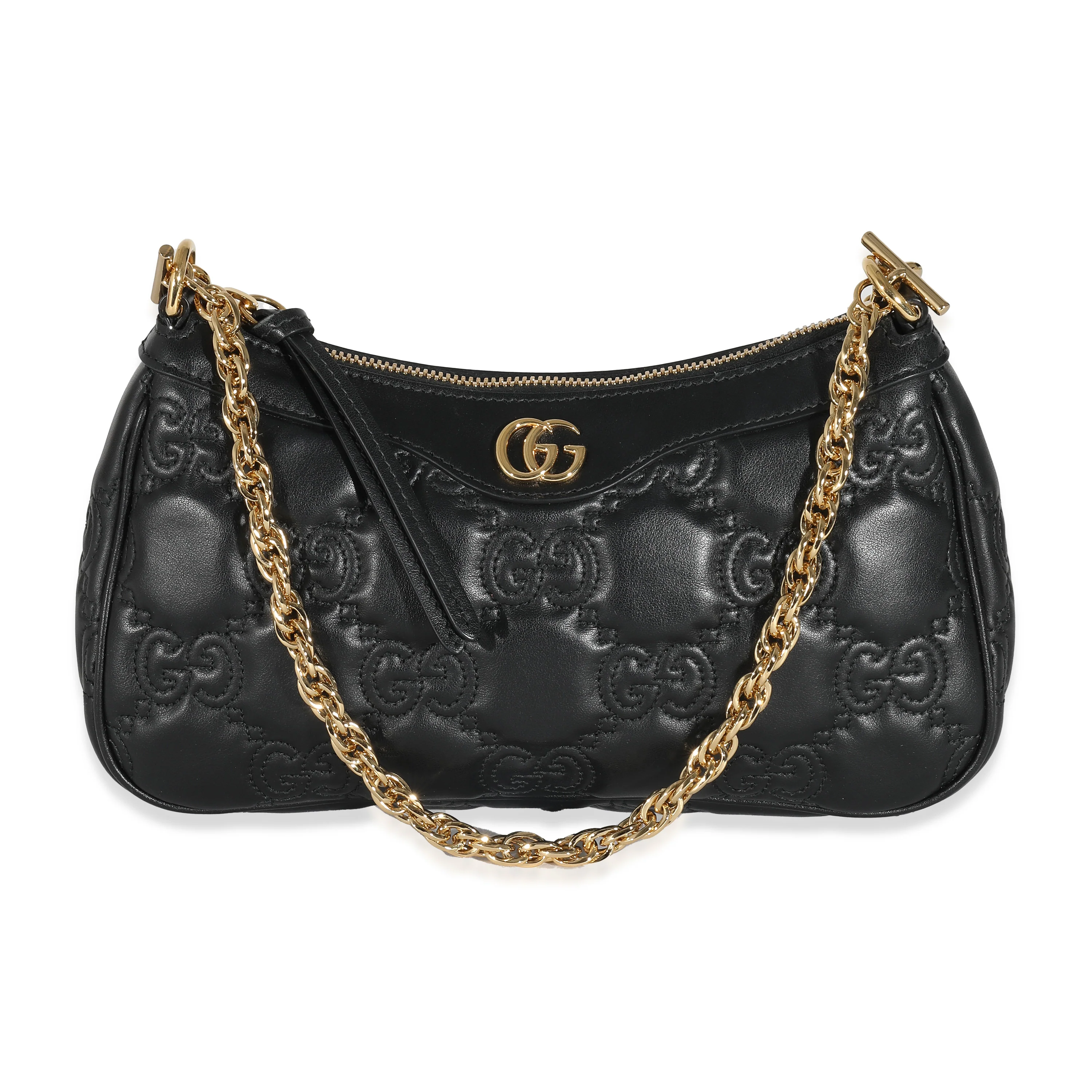 Gucci Black GG Leather Matelasse Chain Shoulder Bag