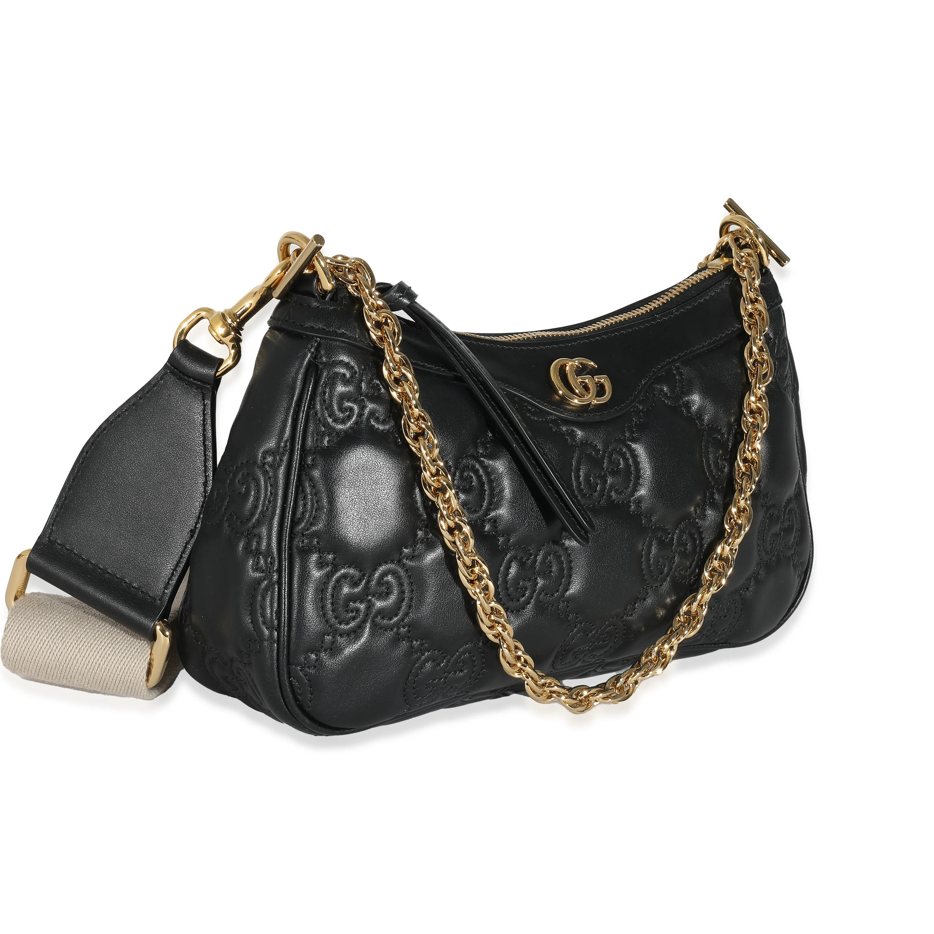 Gucci Black GG Leather Matelasse Chain Shoulder Bag - Image 3