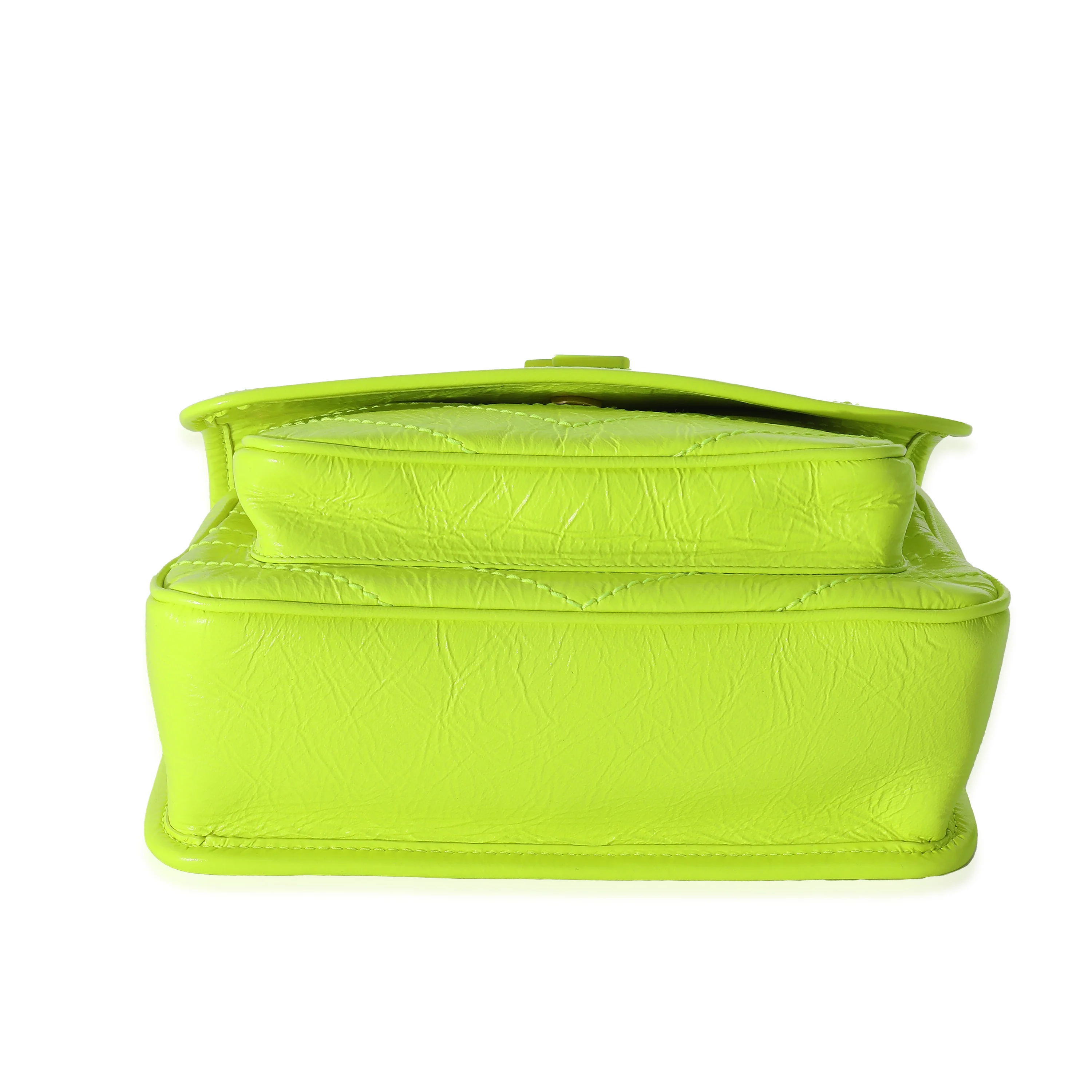 Saint Laurent Yellow Matelassé Crinkled Lambskin Baby Niki Bag - Image 7