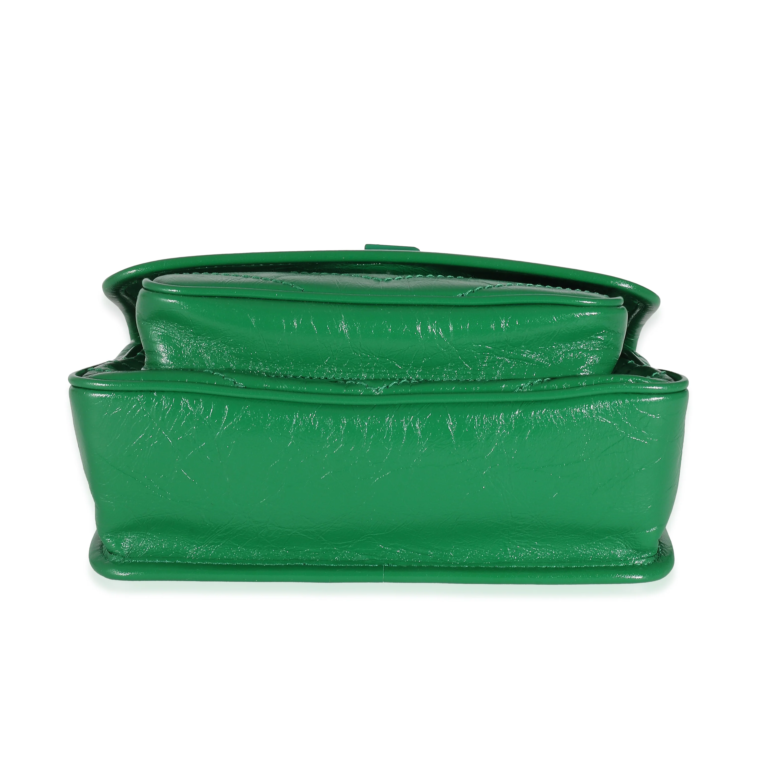 Saint Laurent Green Matelassé Crinkled Lambskin Baby Niki Chain Bag - Image 7