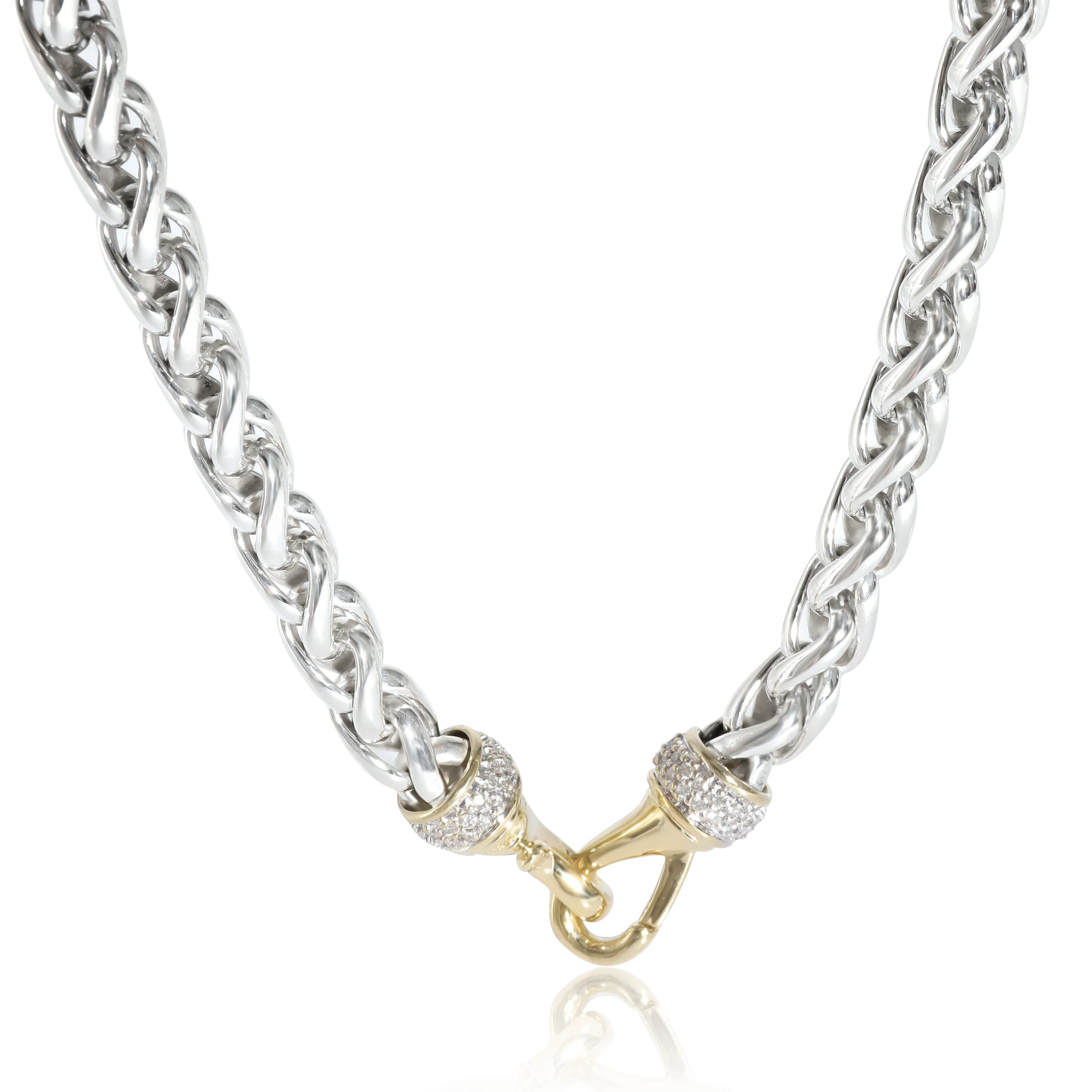 David Yurman Necklace in 18K Yellow Gold/Sterling Silver 0.68 CTW