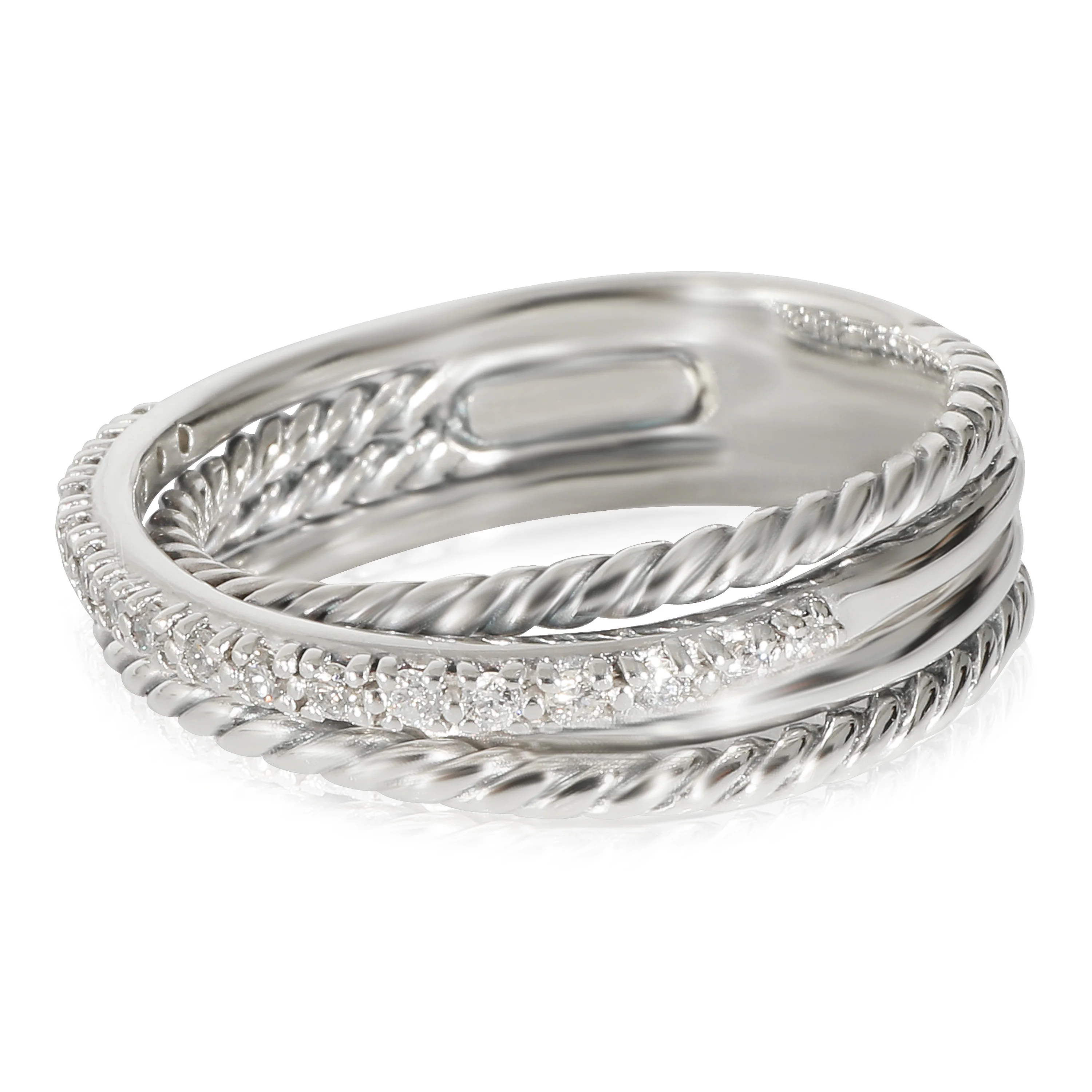 David Yurman Crossover Diamond Ring in Sterling Silver 0.18 CTW - Image 2