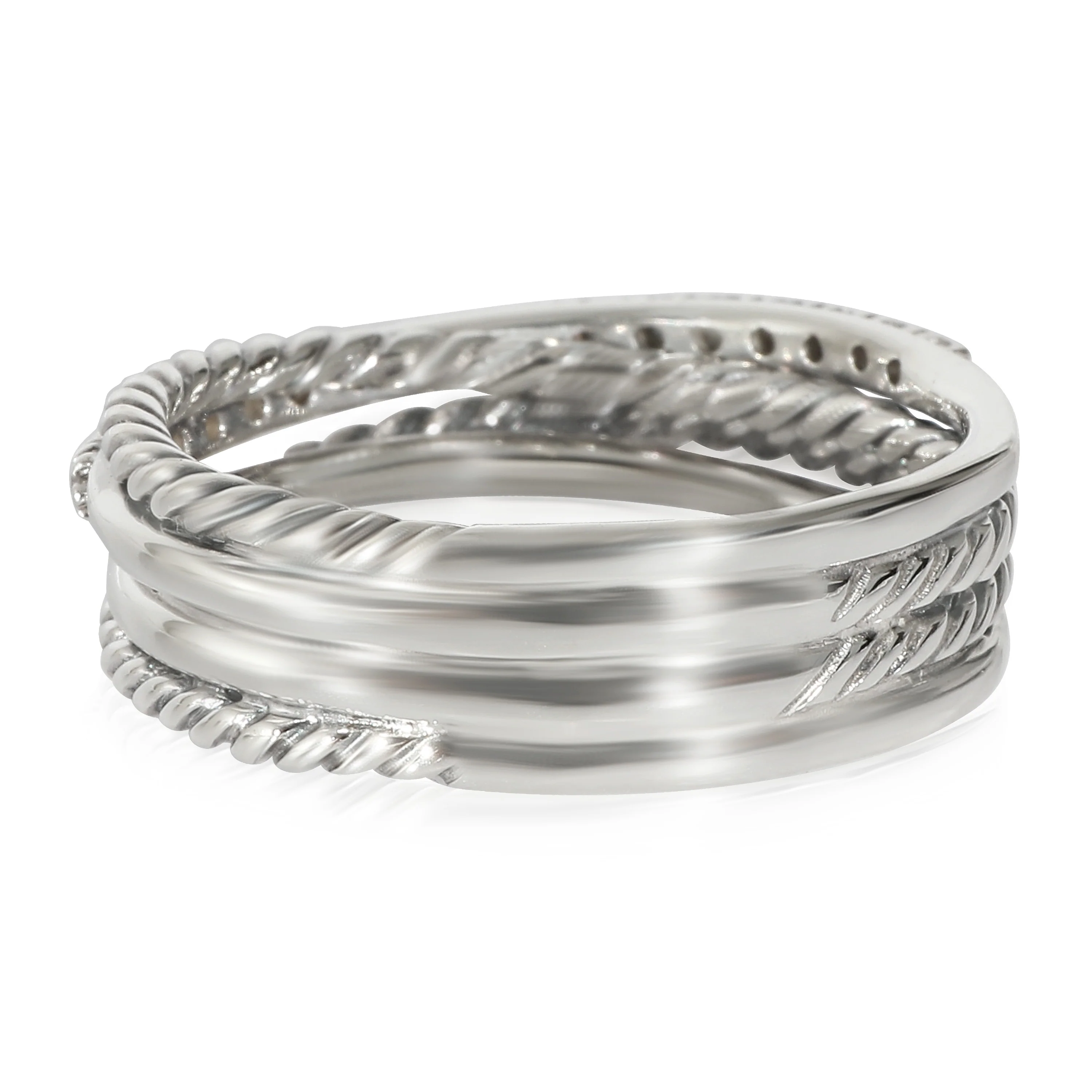 David Yurman Crossover Diamond Ring in Sterling Silver 0.18 CTW - Image 3