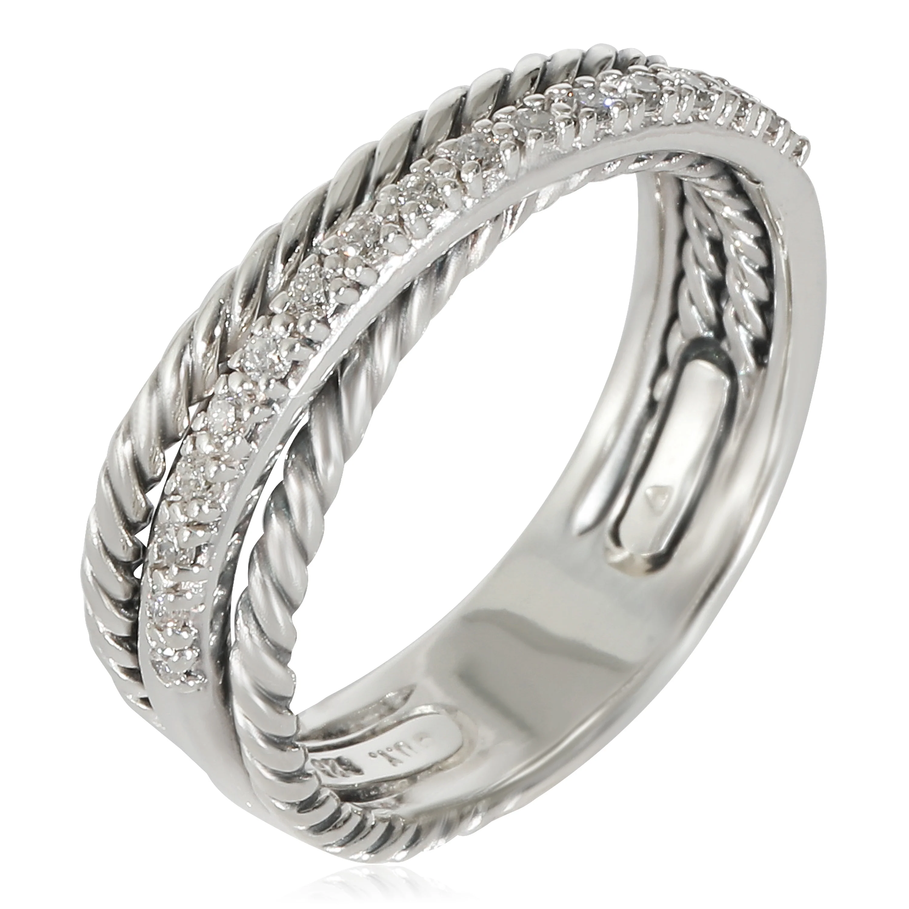 David Yurman Crossover Diamond Ring in Sterling Silver 0.18 CTW - Image 4