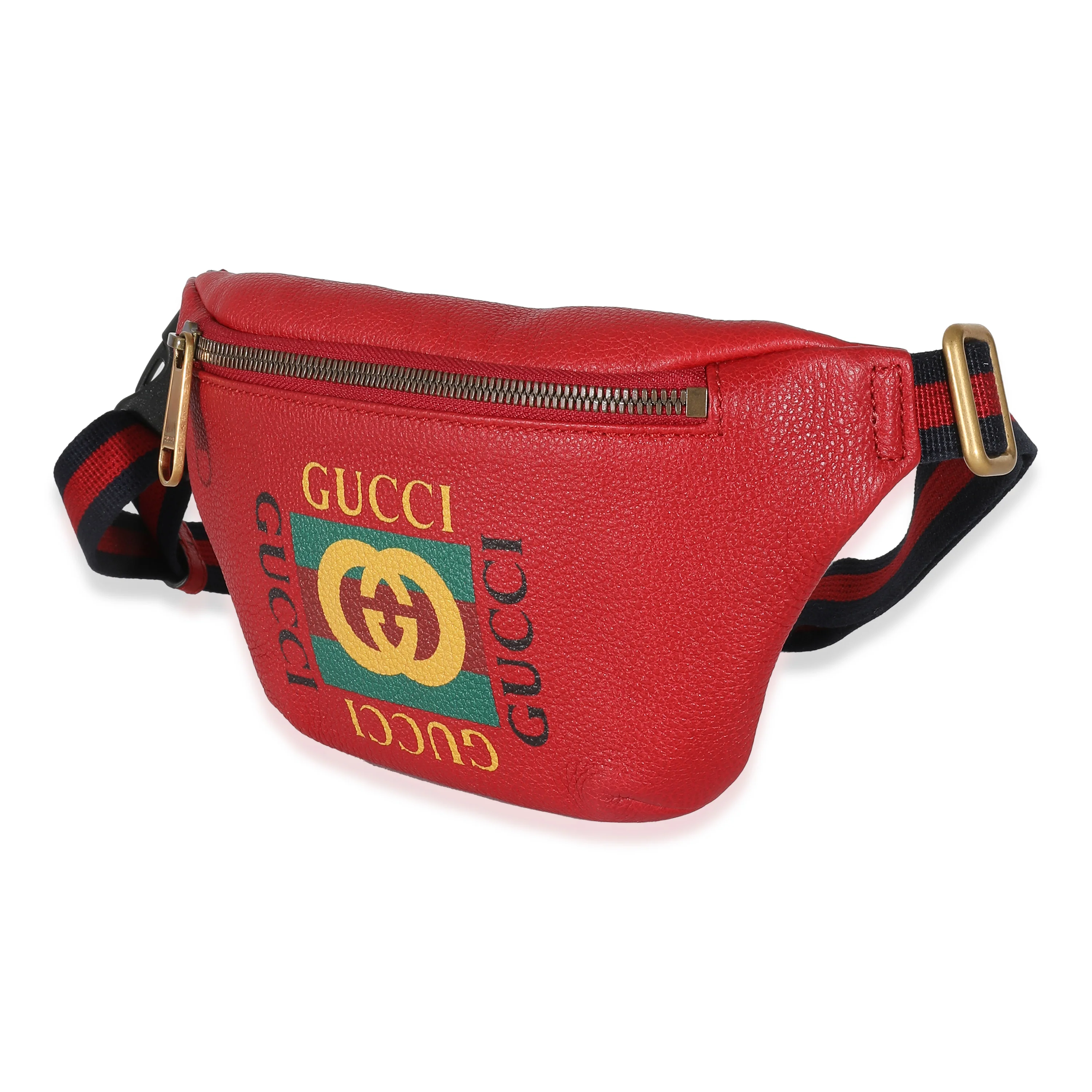 Gucci Red Leather Gucci Logo Bumbag - Image 2
