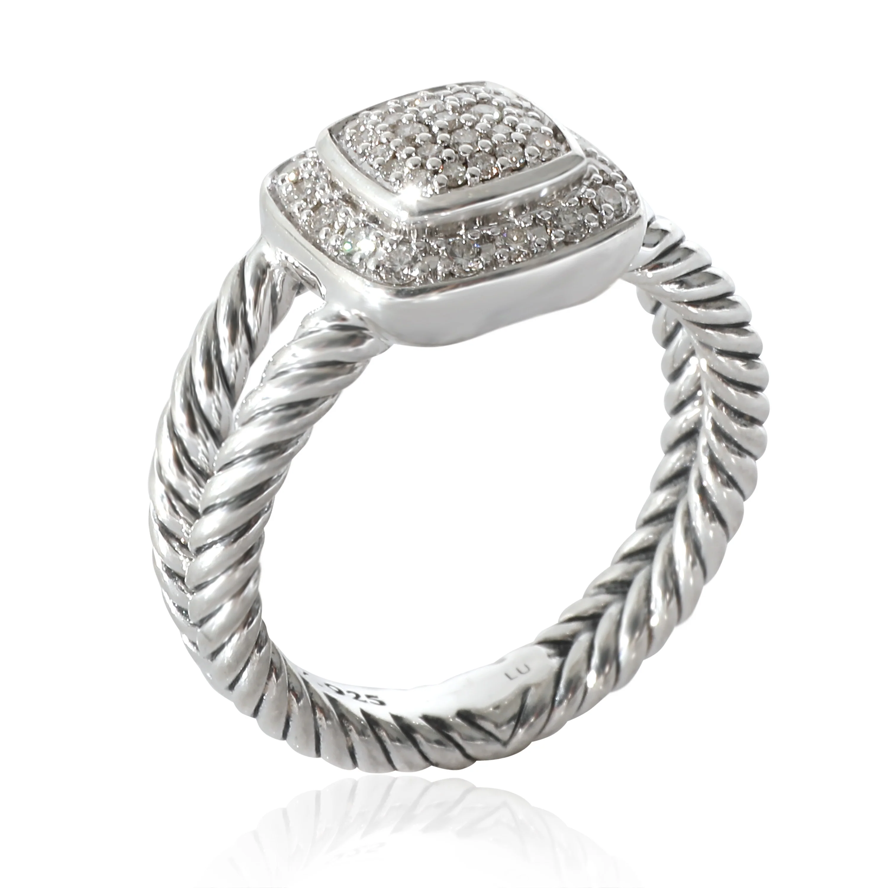 David Yurman Petite Albion Diamond Ring in Sterling Silver 0.38 CTW - Image 2