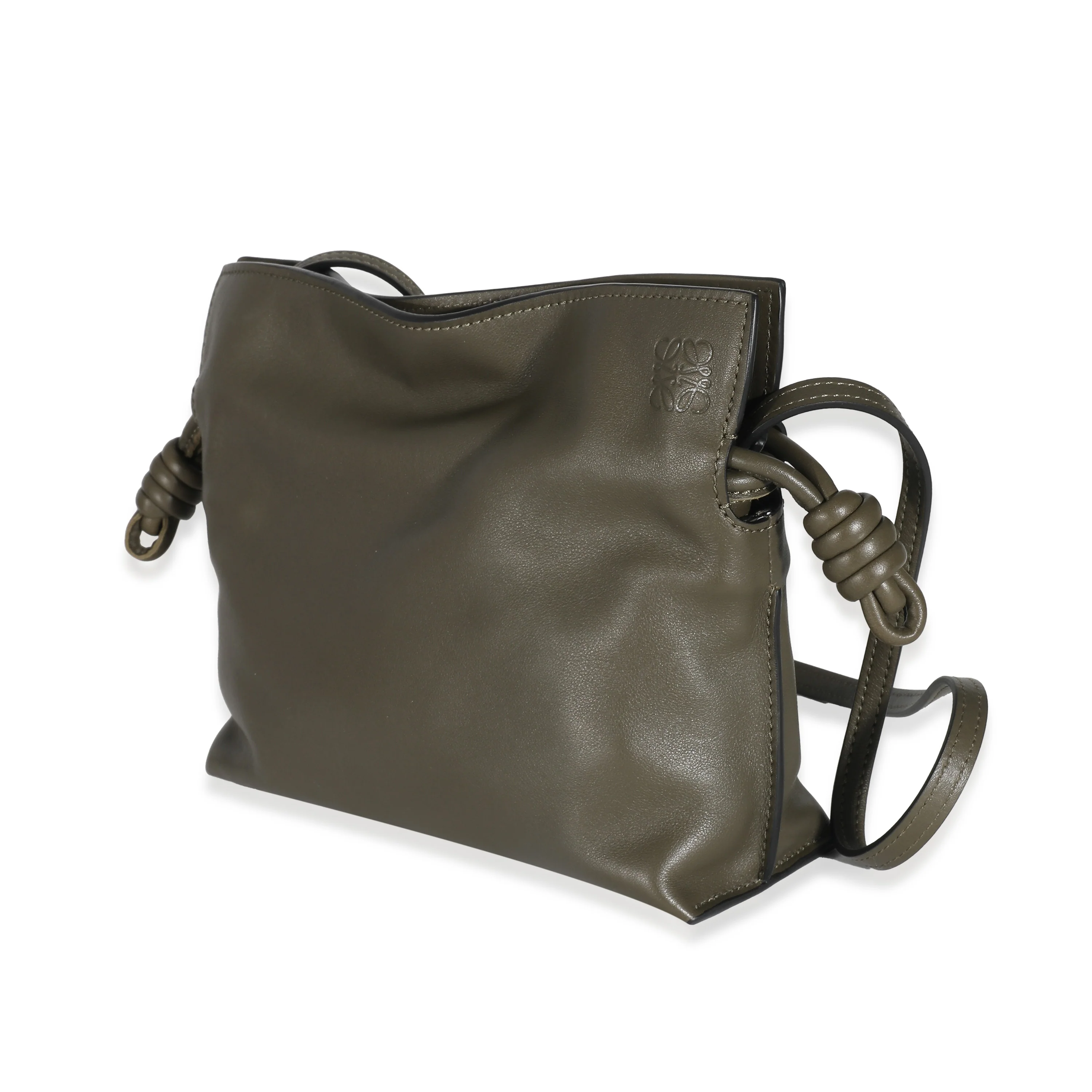 Loewe Khaki Nappa Calfskin Flamenco Clutch - Image 2