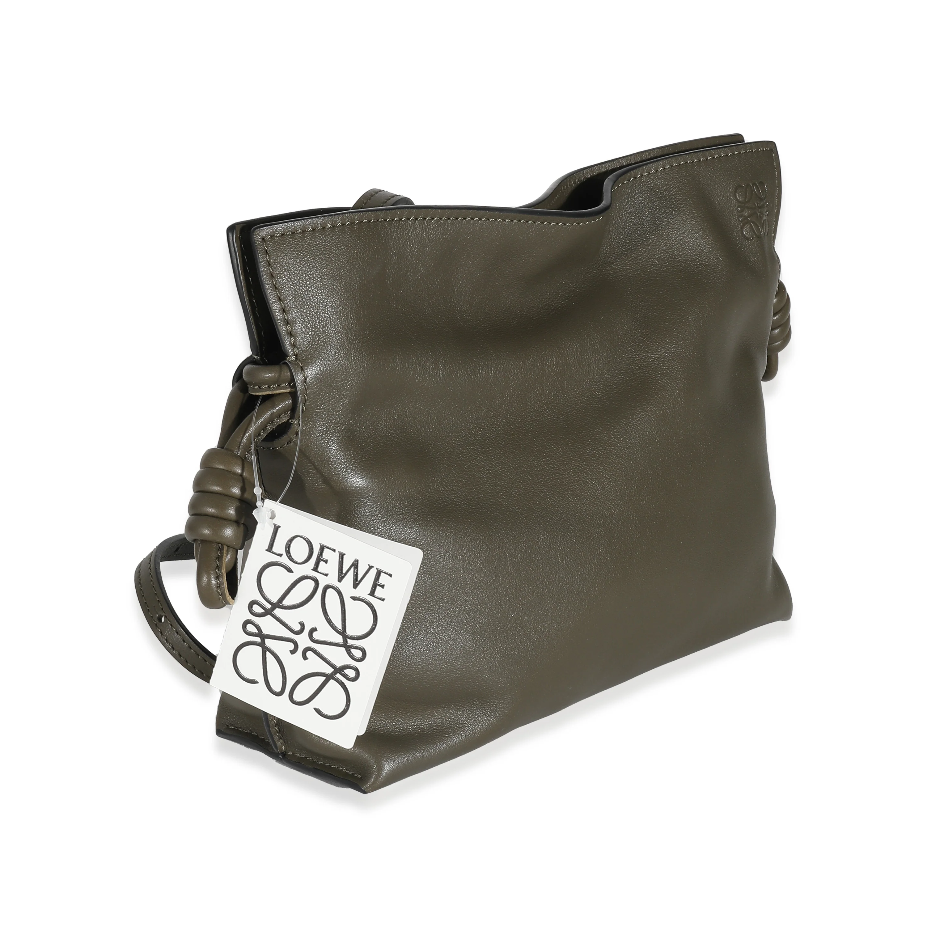 Loewe Khaki Nappa Calfskin Flamenco Clutch - Image 3