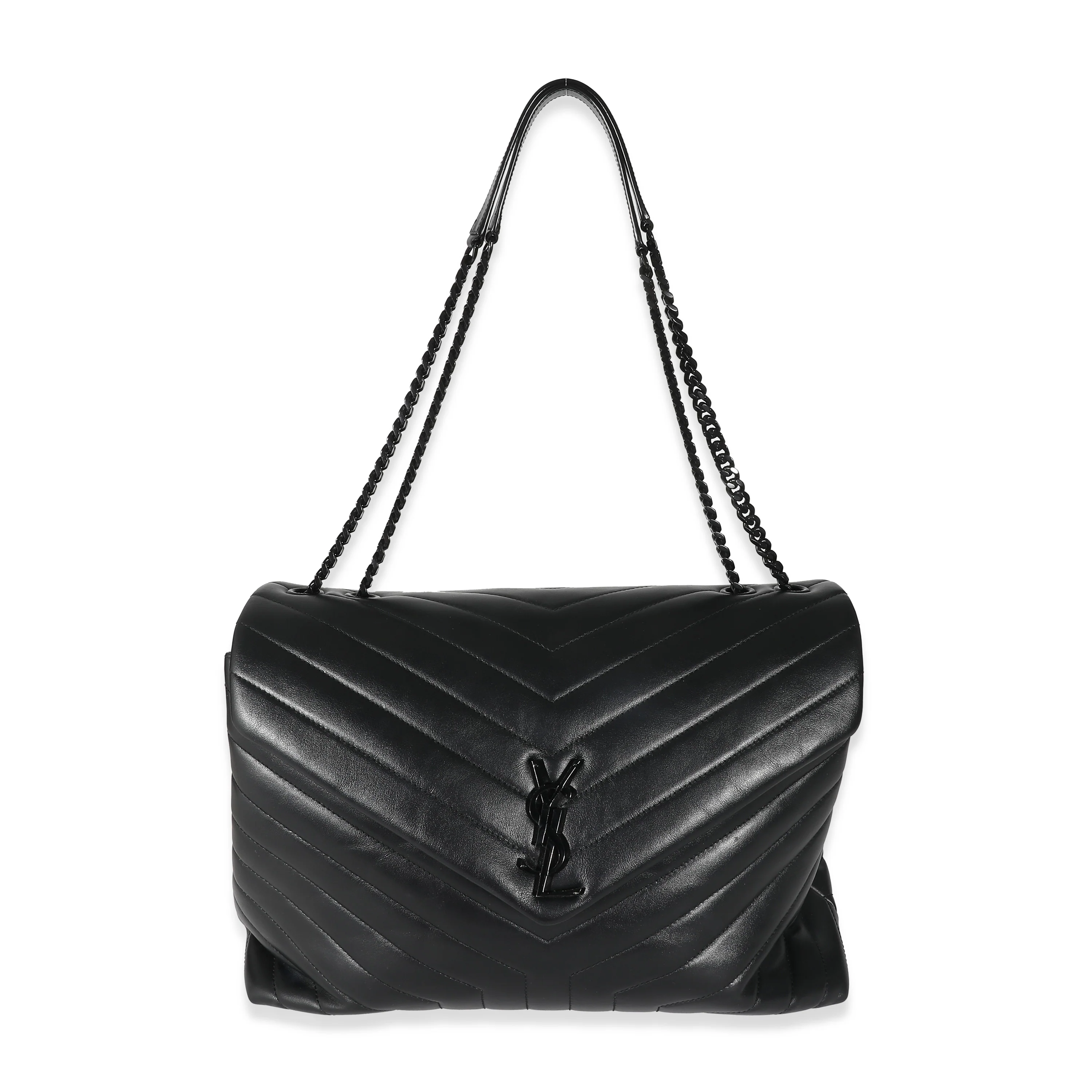 Saint Laurent Black Quilted Leather Large Loulou - Image 5