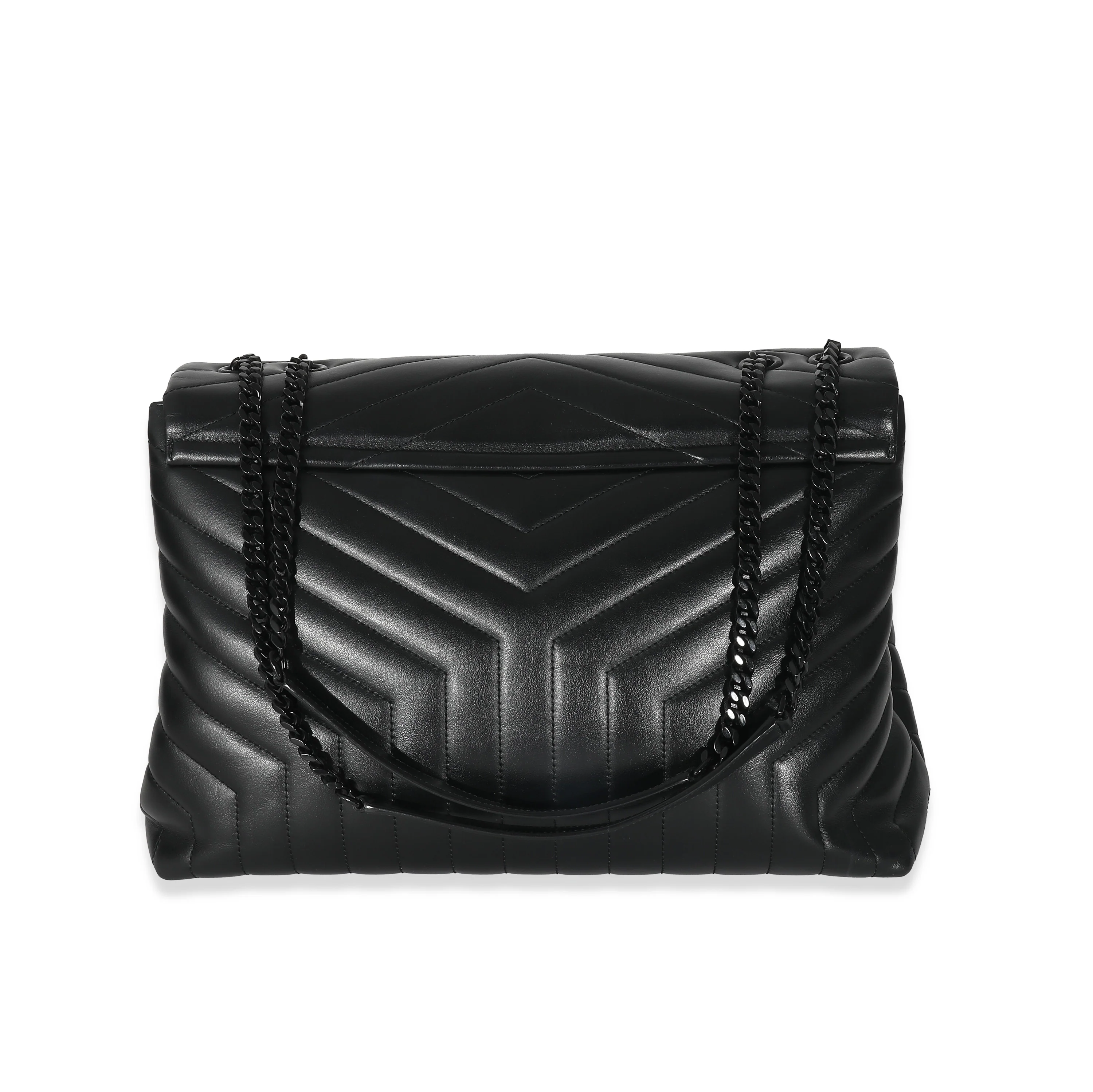 Saint Laurent Black Quilted Leather Large Loulou - Image 6