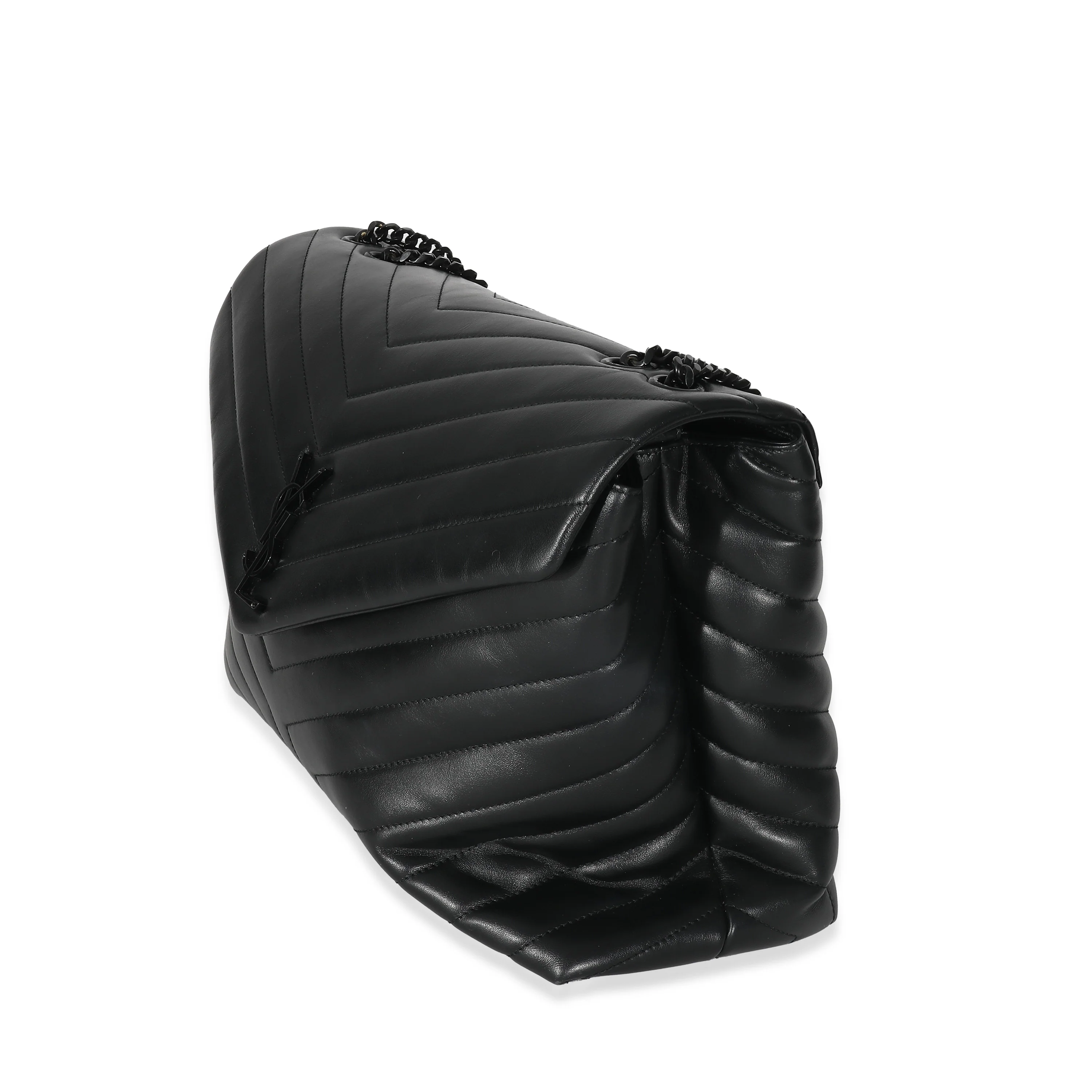 Saint Laurent Black Quilted Leather Large Loulou - Image 8