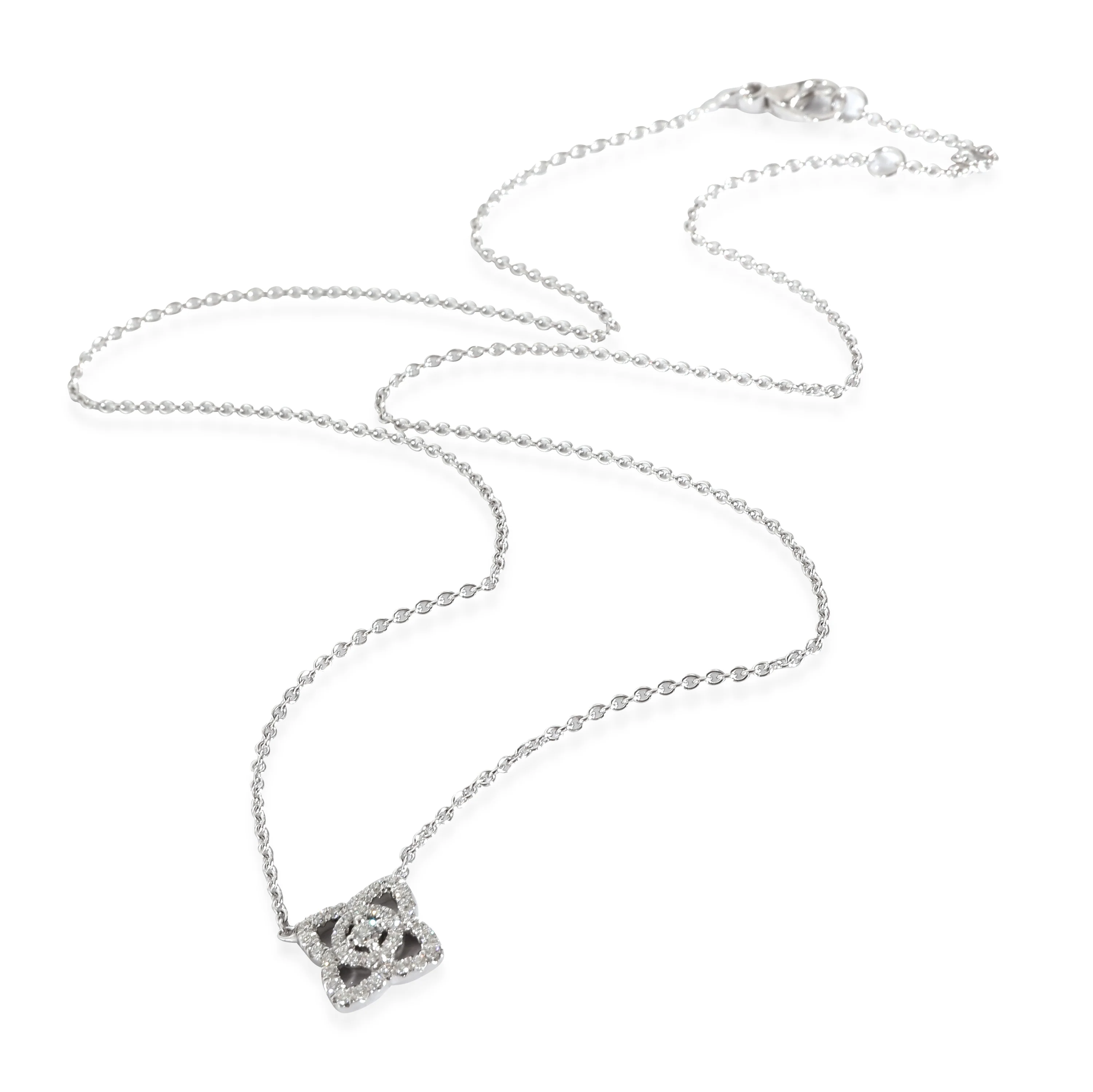 DeBeers Enchanted Lotus Pendant in 18k White Gold 0.16 CTW - Image 2