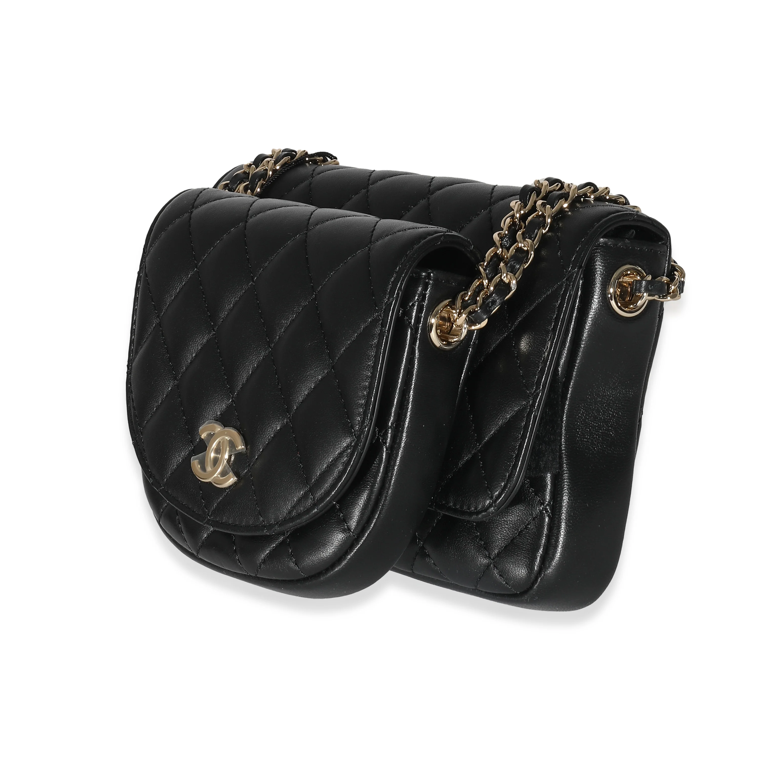 Chanel 19S Black Quilted Lambskin Side Packs - Image 4