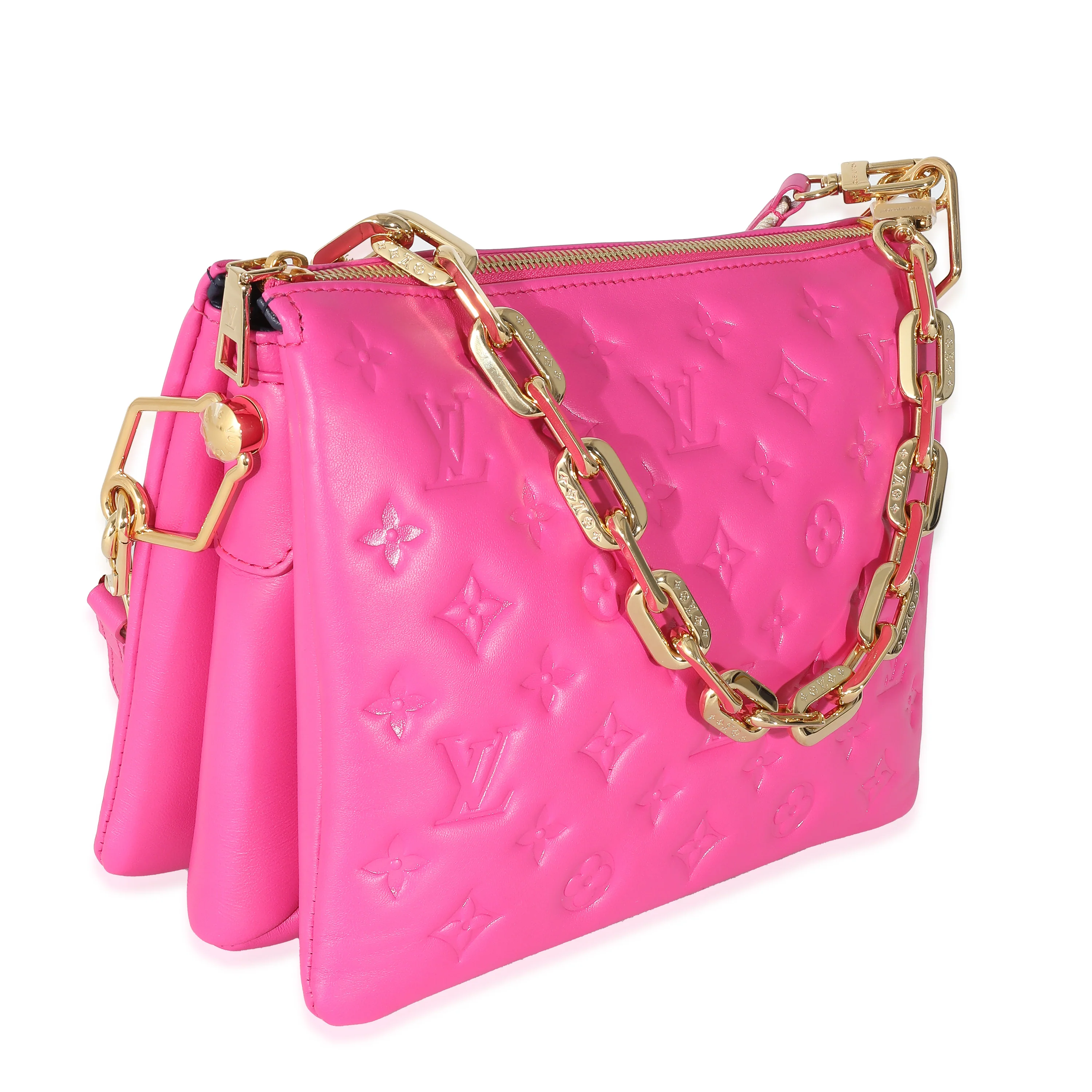 Louis Vuitton Pink Monogram Embossed Lambskin Coussin PM - Image 3