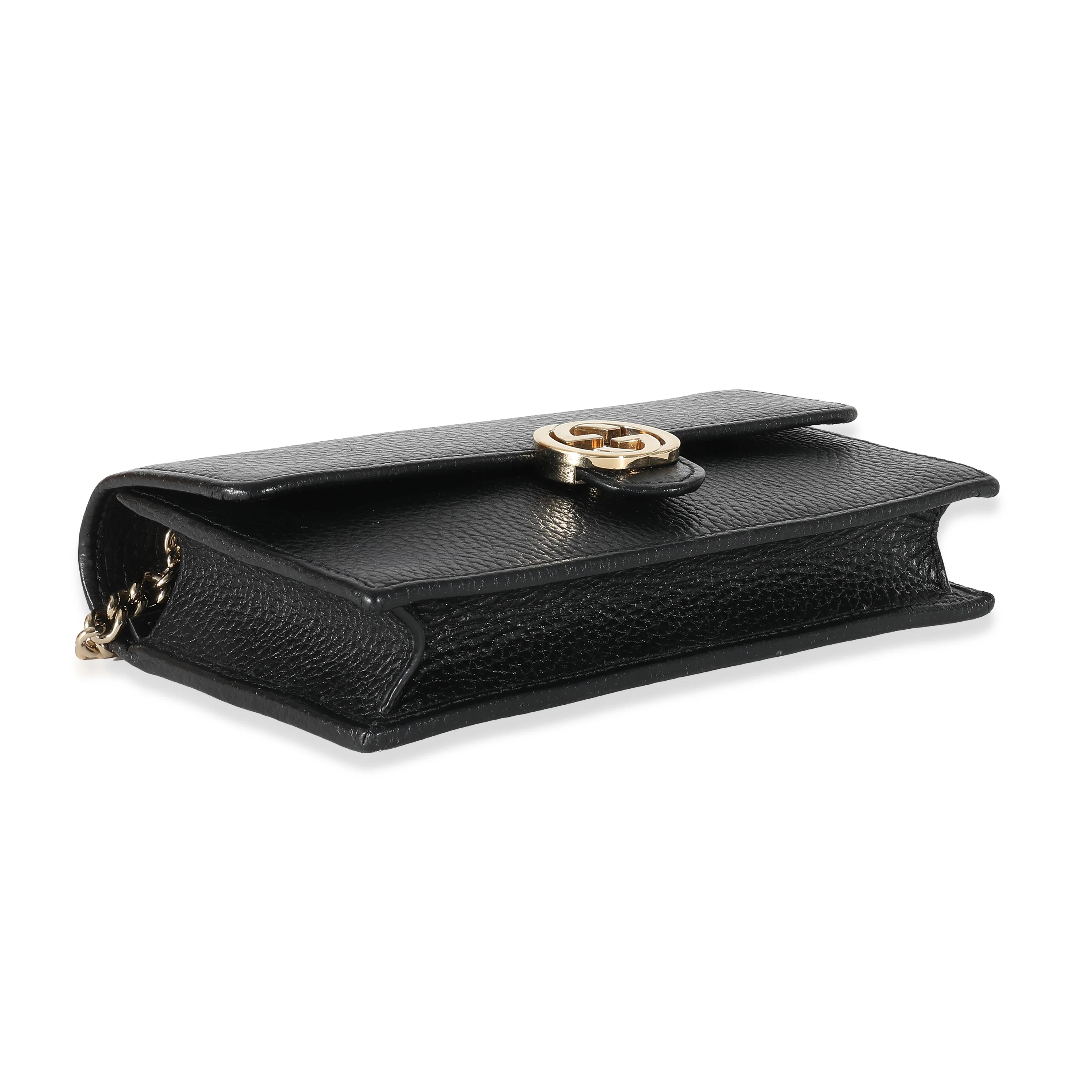 Gucci Black Dollar Calfskin Interlocking G Chain Wallet - Image 4