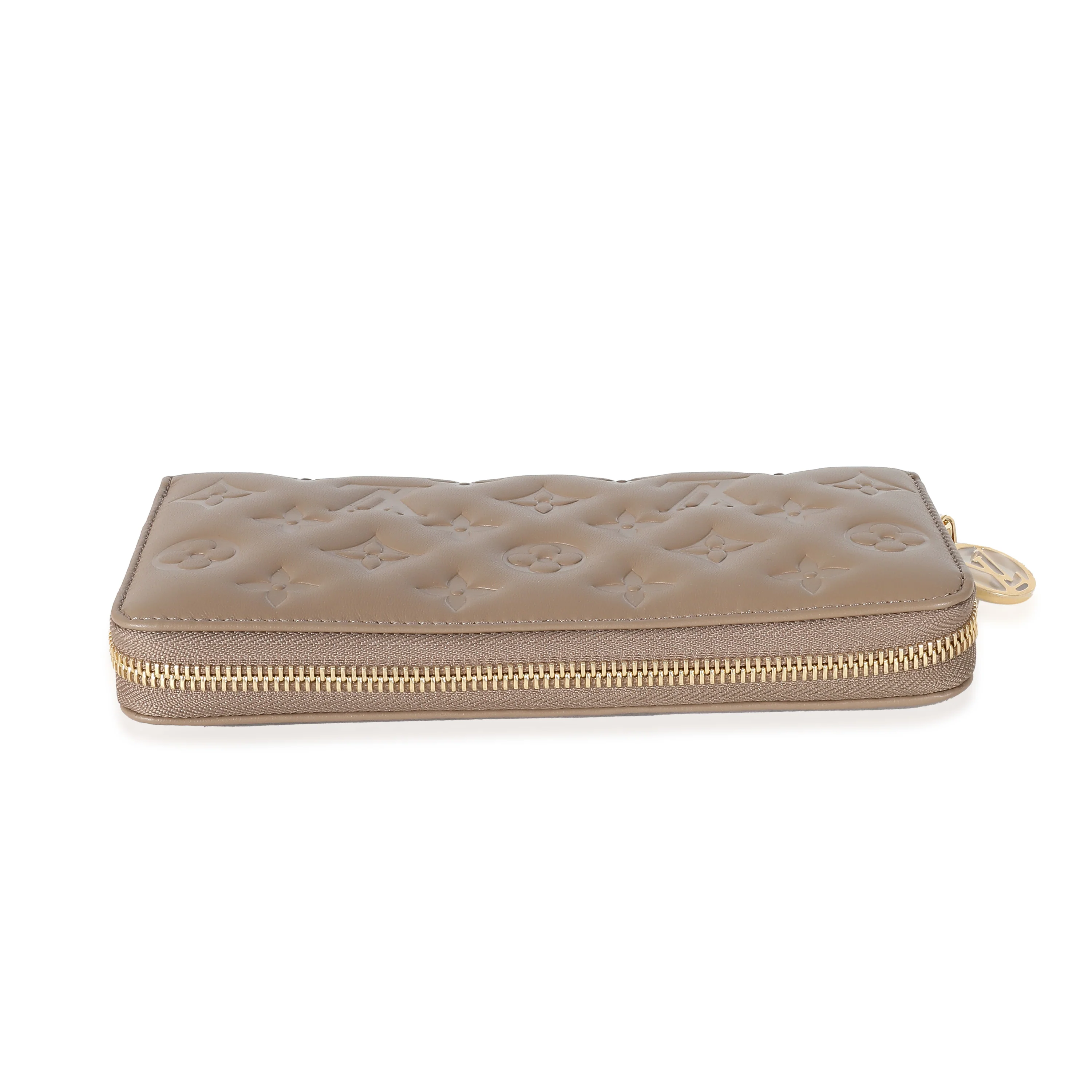 Louis Vuitton Taupe Monogram Embossed Lambskin Coussin Zippy Wallet - Image 5