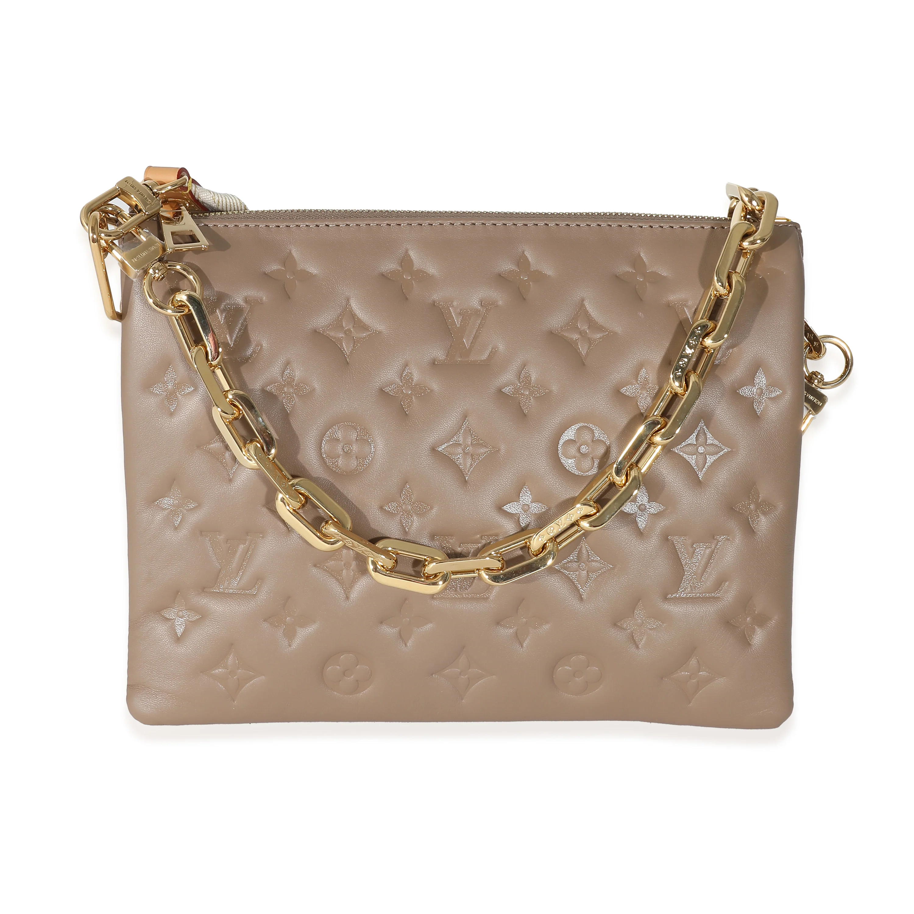 Louis Vuitton Taupe Monogram Embossed Lambskin Coussin PM - Image 5