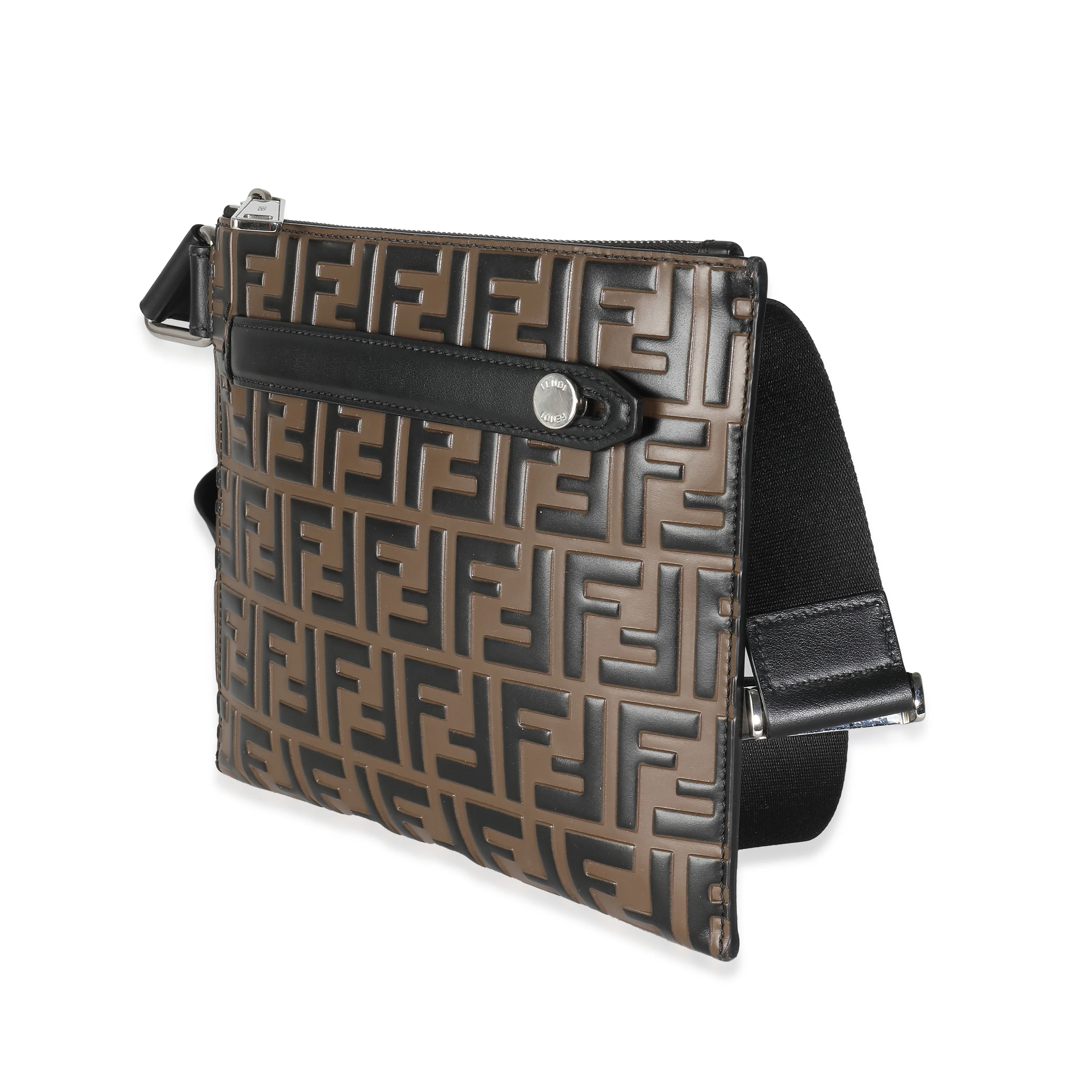 Fendi Bi-Color Vitello Century FF 1974 Embossed Messenger - Image 2