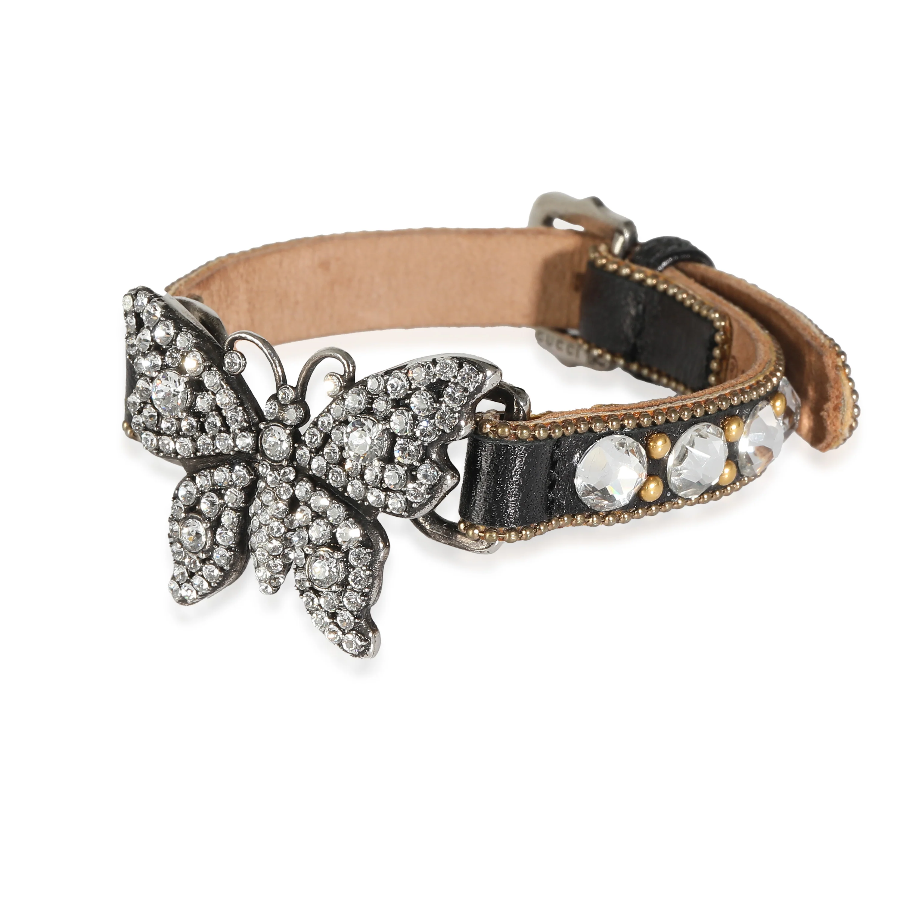 Butterfly Bracelet in Leather & Base Metal - Image 2