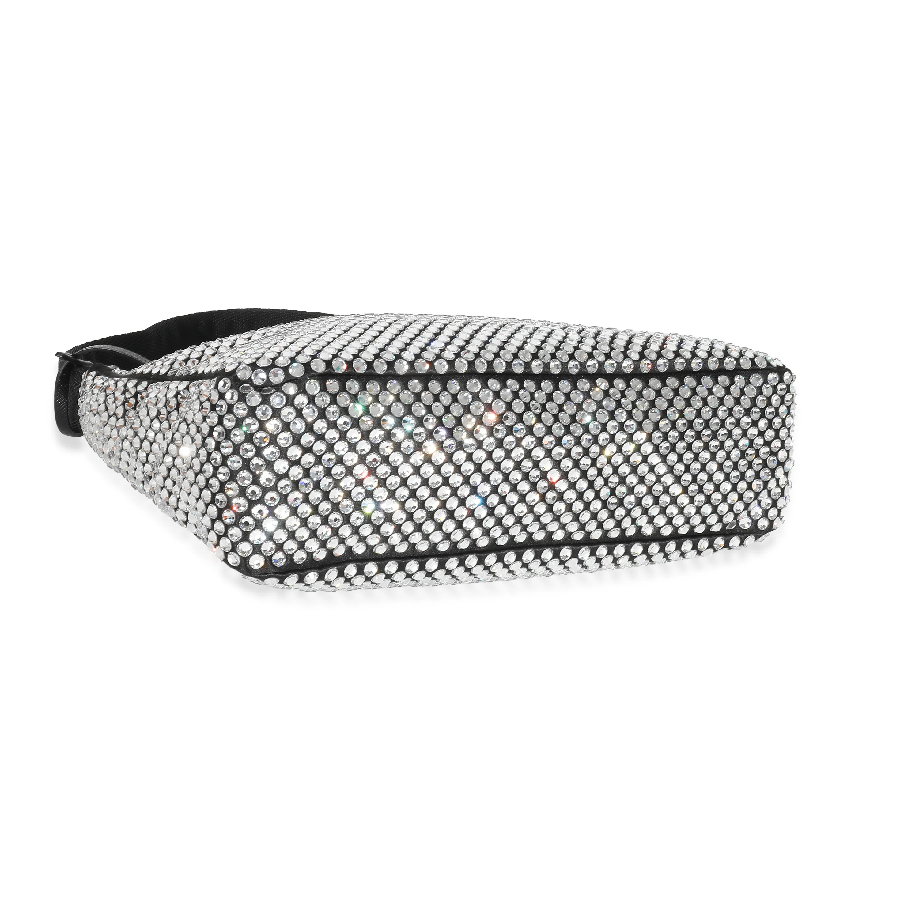 Prada Black Satin Crystal Re-Edition 2000 Mini Bag - Image 4