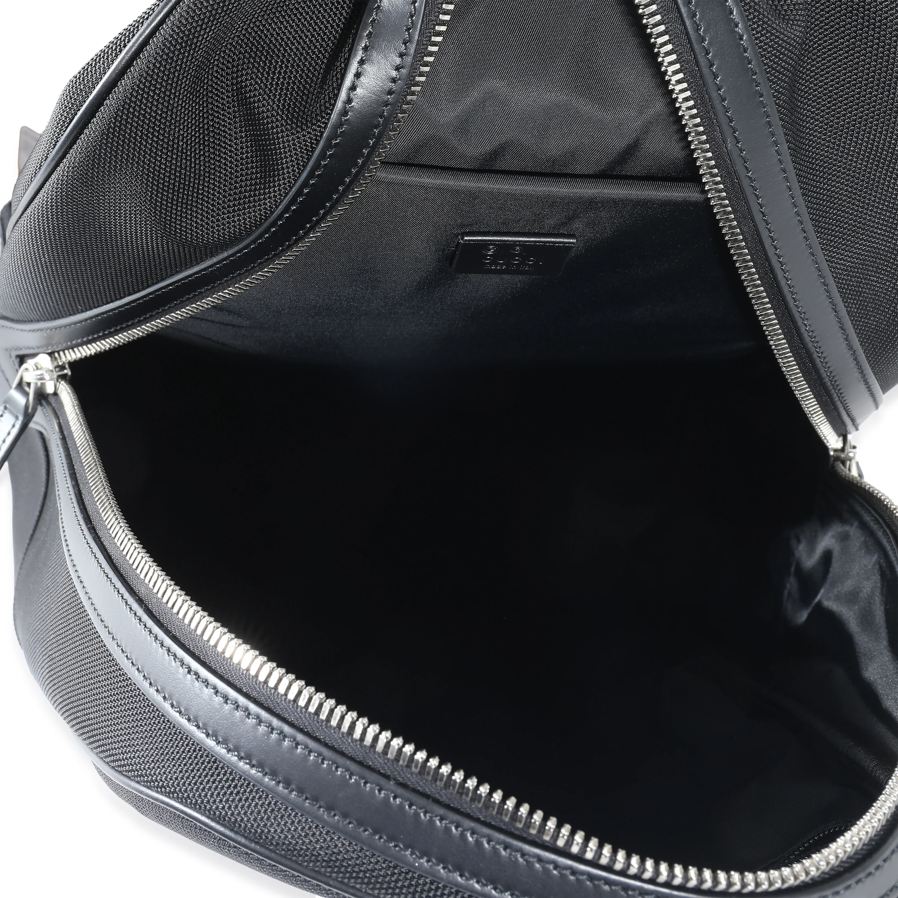 Gucci Black Canvas Web Stripe Backpack - Image 8