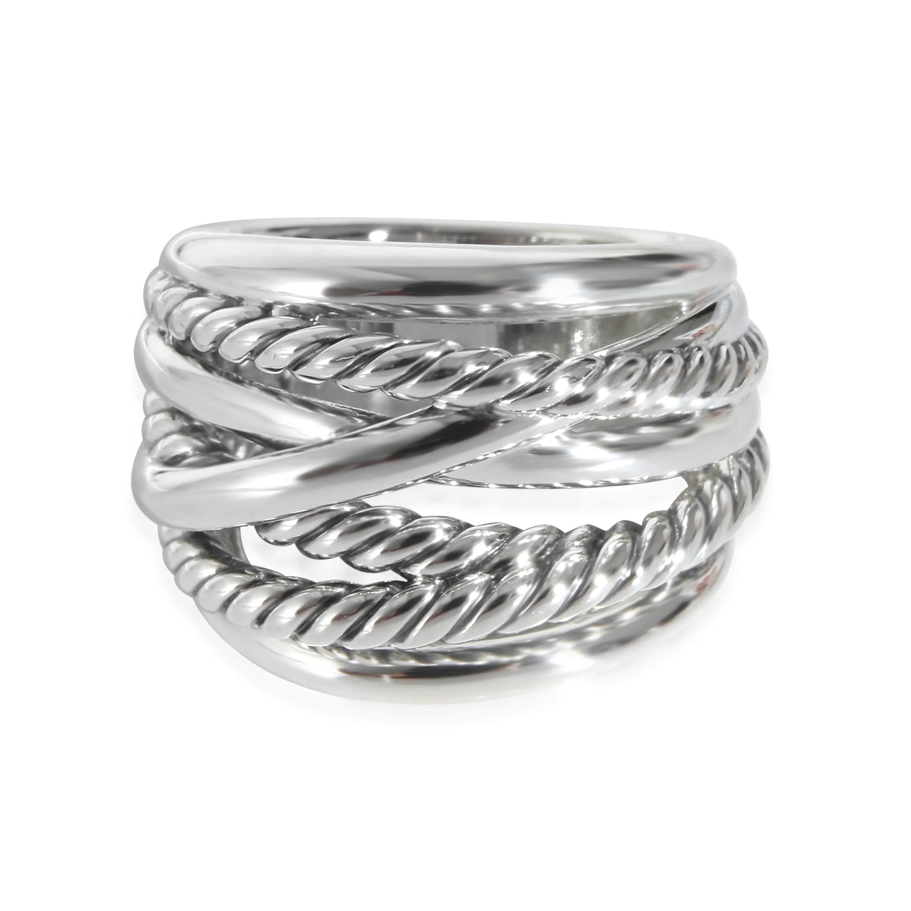 David Yurman 17mm Crossover Ring in Sterling Silver