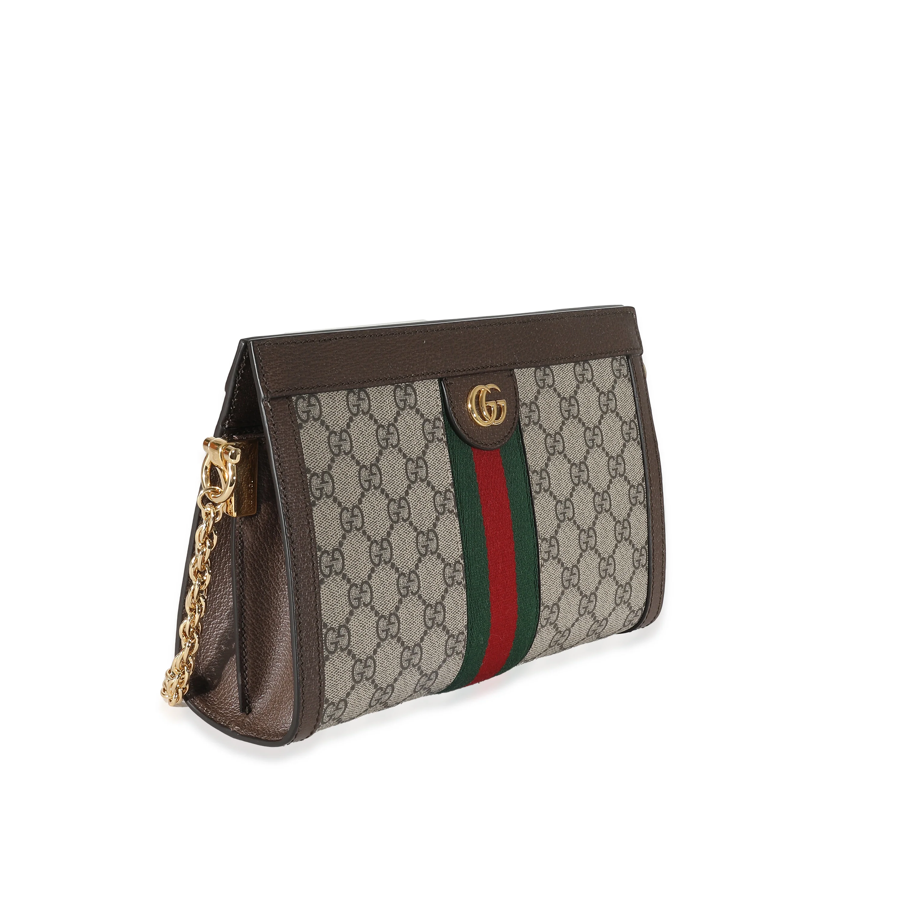 Gucci Beige GG Supreme Small Ophidia Web Chain Bag - Image 3