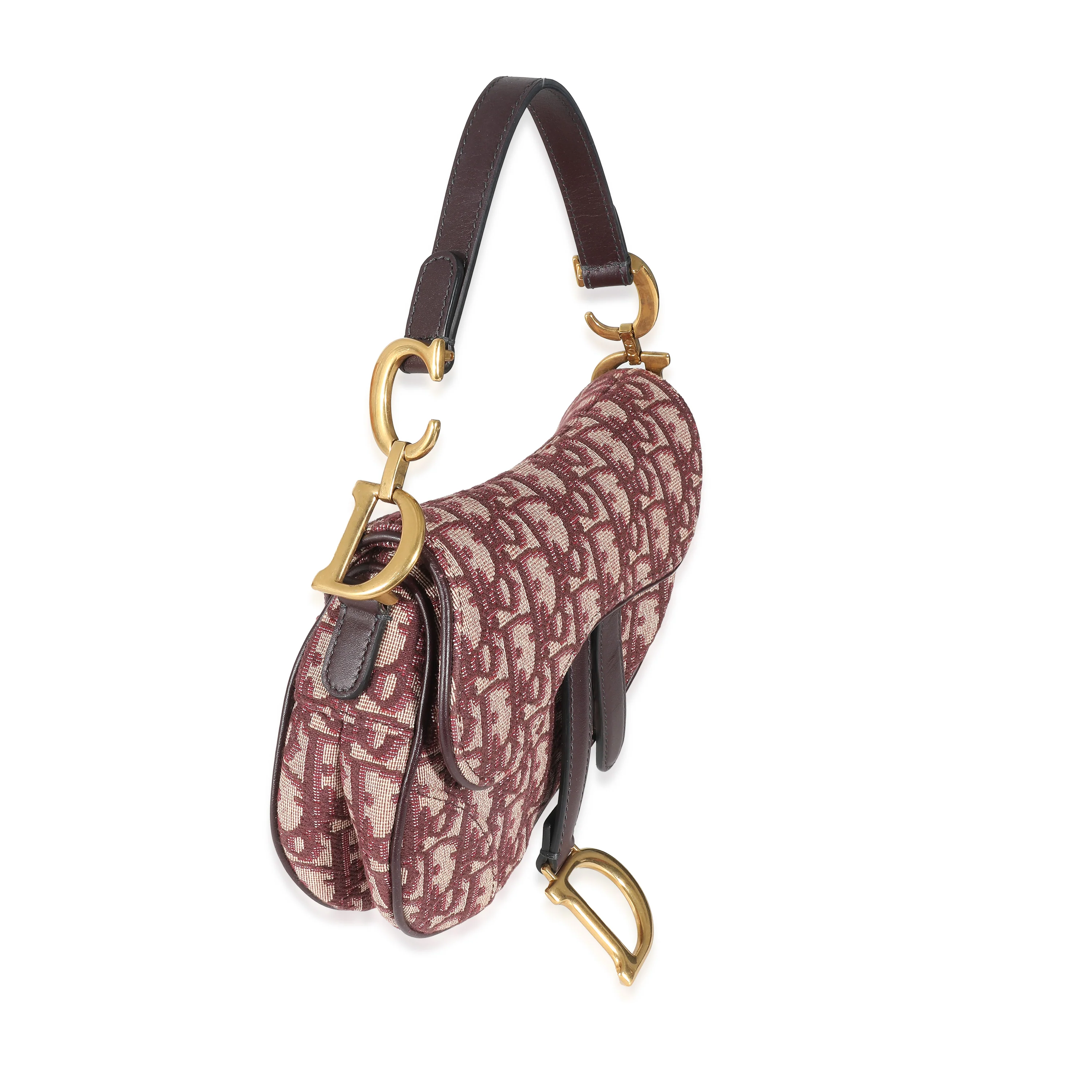 Christian Dior Burgundy Oblique Canvas Mini Saddle Bag - Image 7