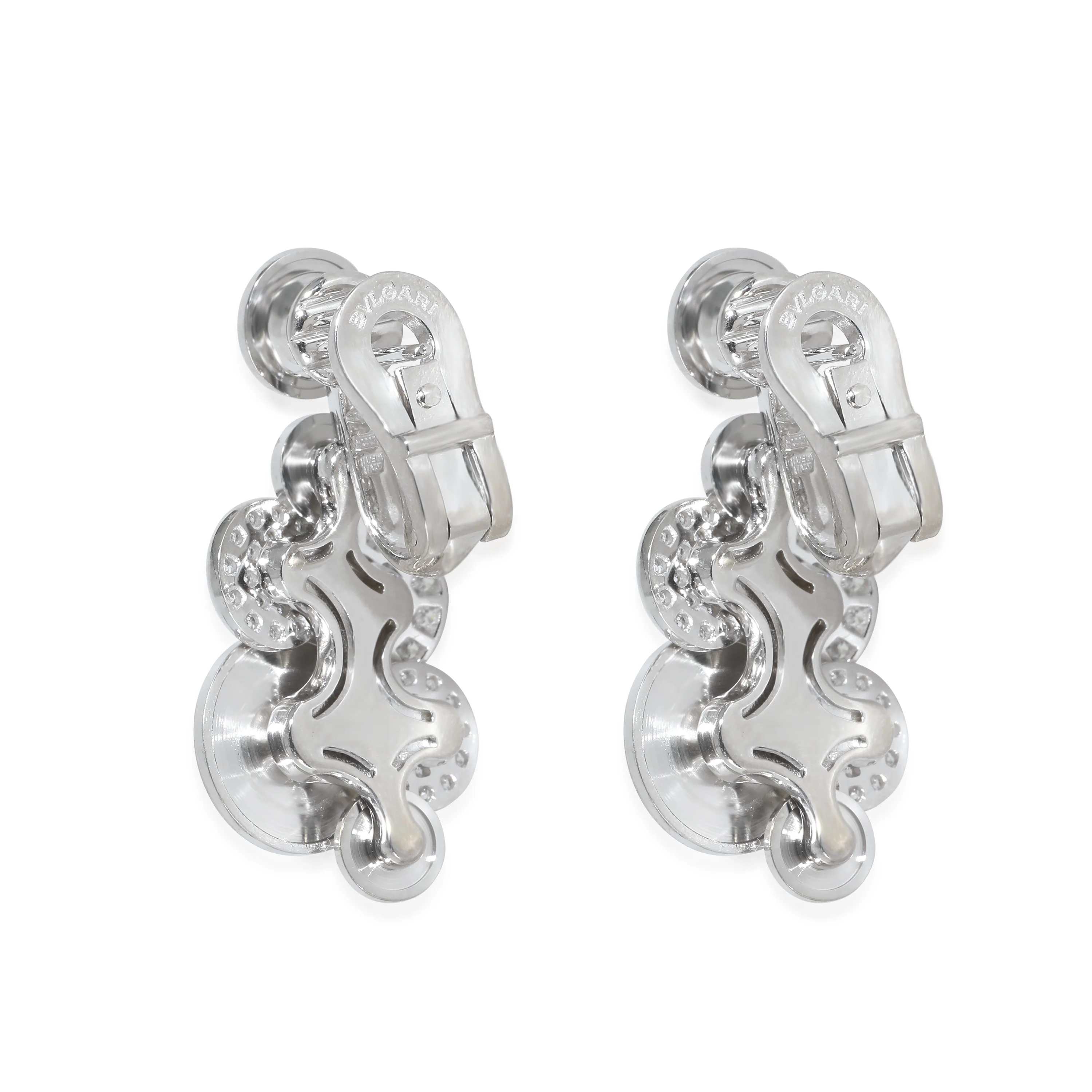 BVLGARI Cicladi Diamond Earrings in 18K White Gold 1.25 CTW - Image 3