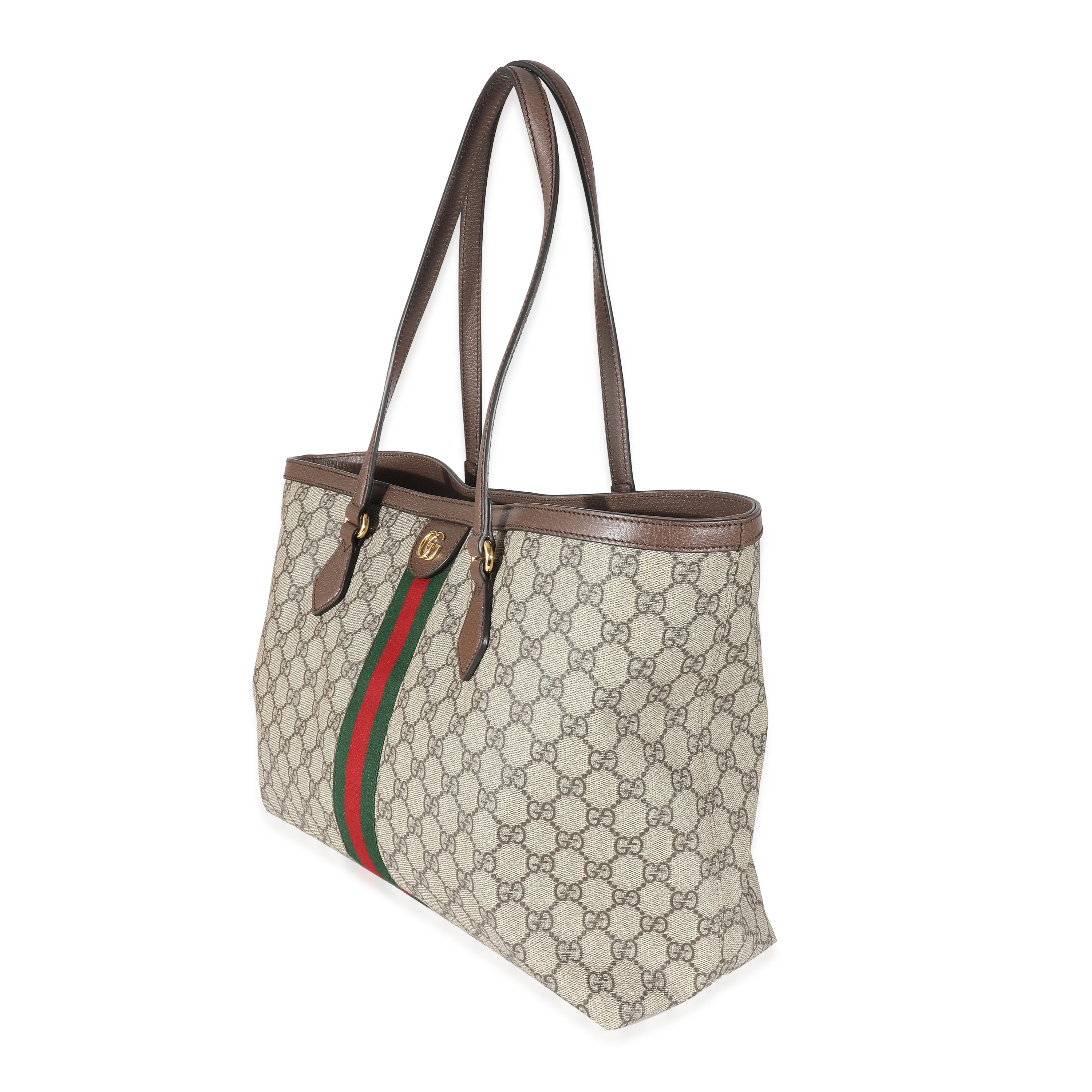 Gucci Beige GG Supreme Canvas Medium Ophidia Web Tote - Image 2