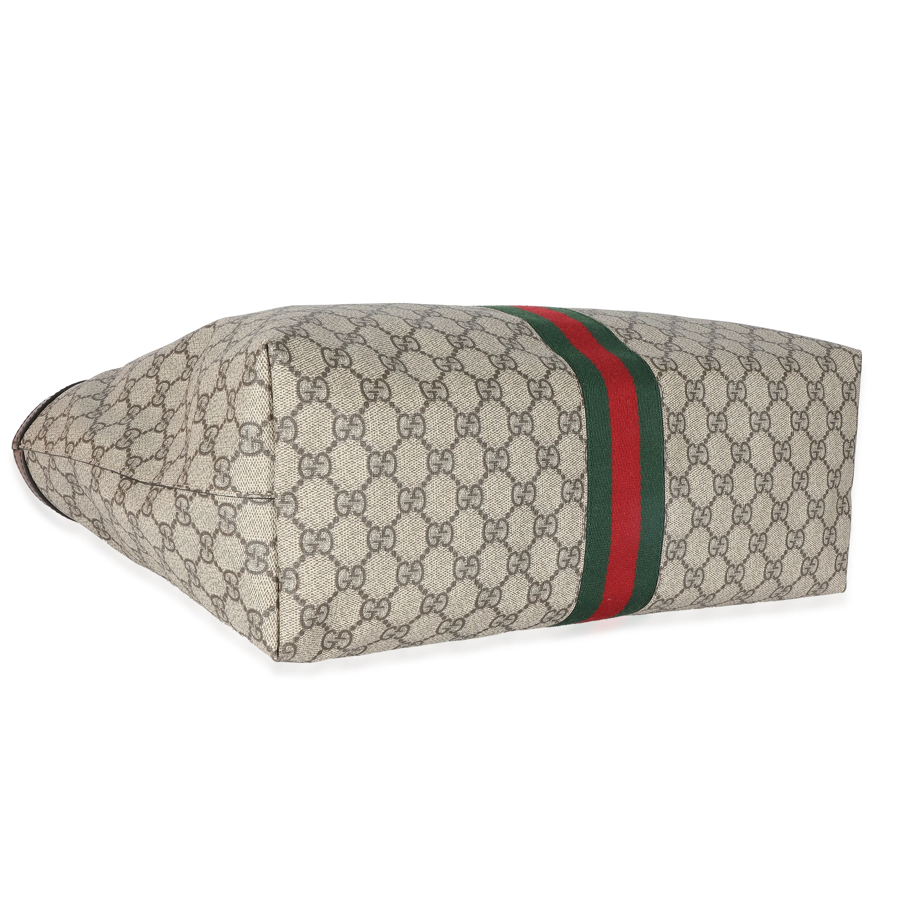 Gucci Beige GG Supreme Canvas Medium Ophidia Web Tote - Image 4