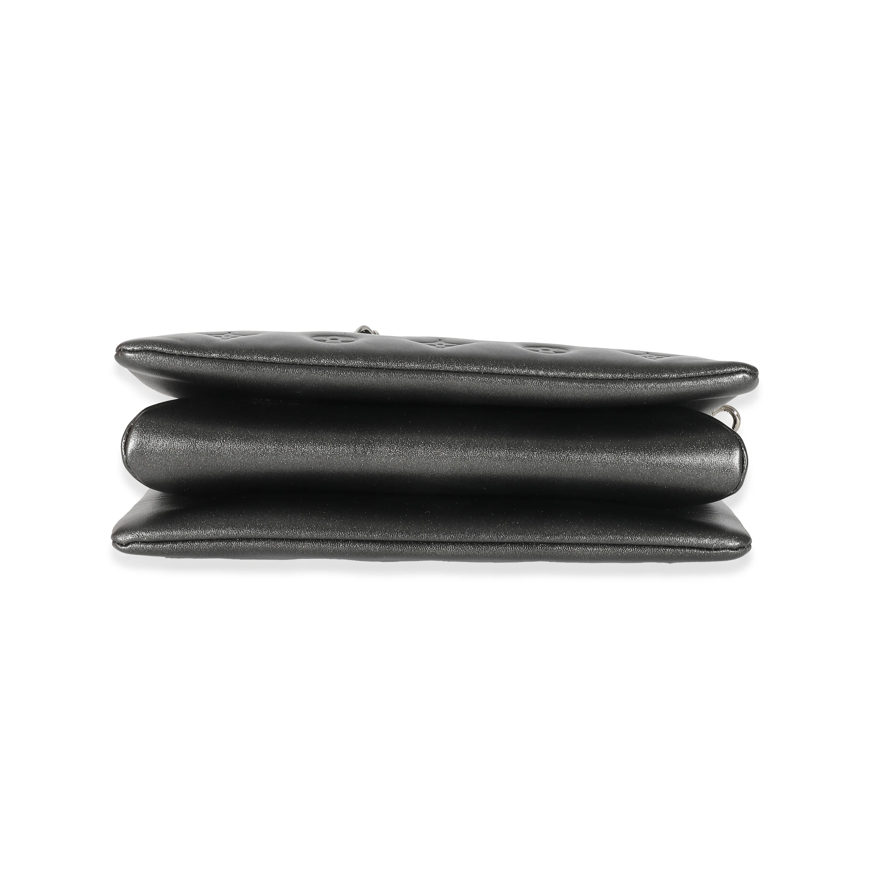 Louis Vuitton Anthracite Lambskin Embossed Monogram Coussin PM - Image 7