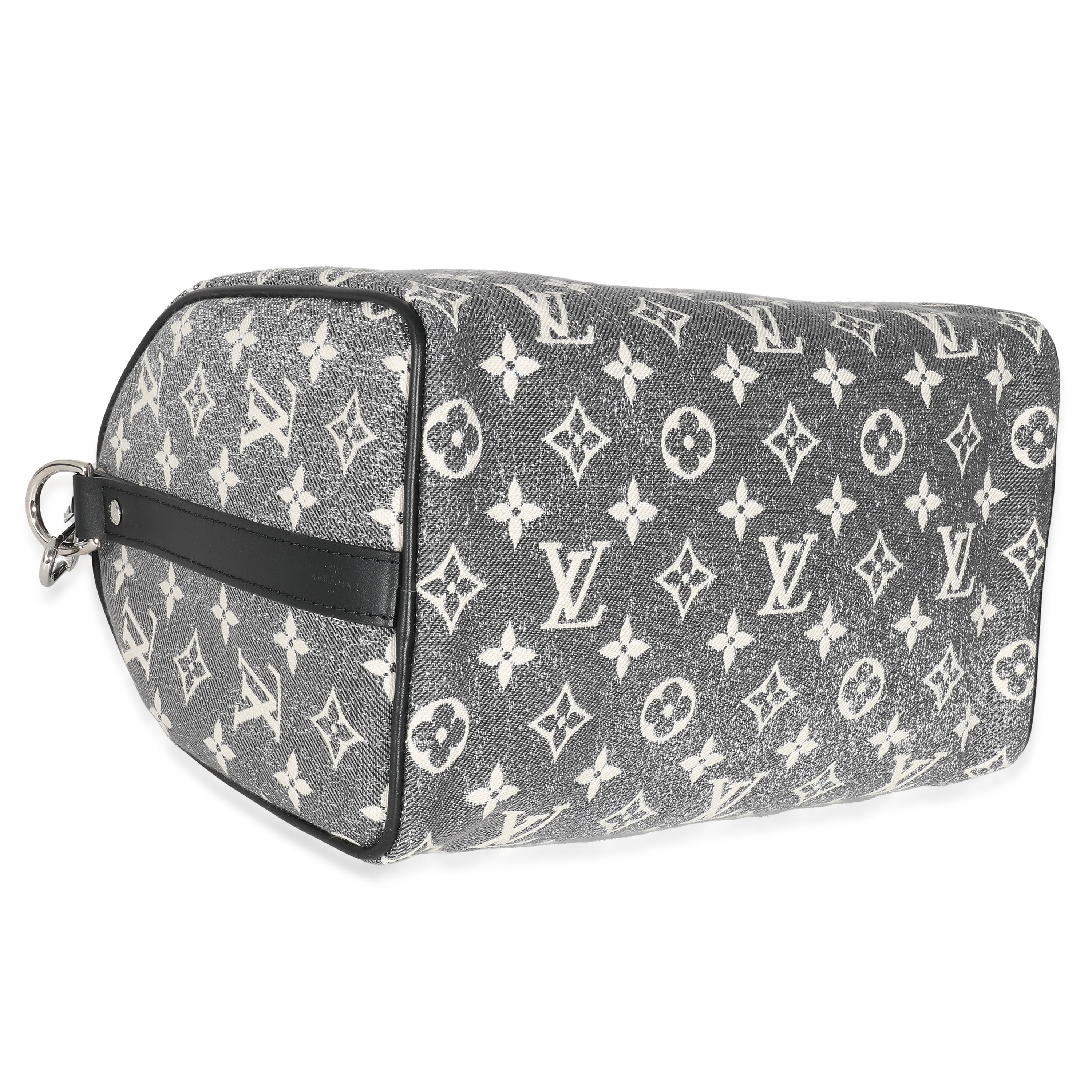Louis Vuitton Black Monogram Denim Jacquard Speedy Bandouliere 25 - Image 4