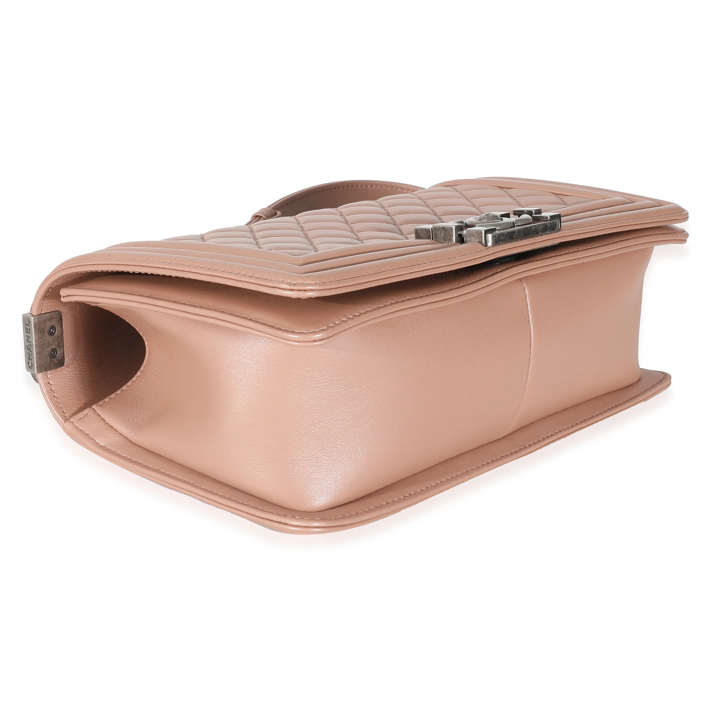 Chanel Pink Iridescent Calfskin Medium Boy Bag - Image 4